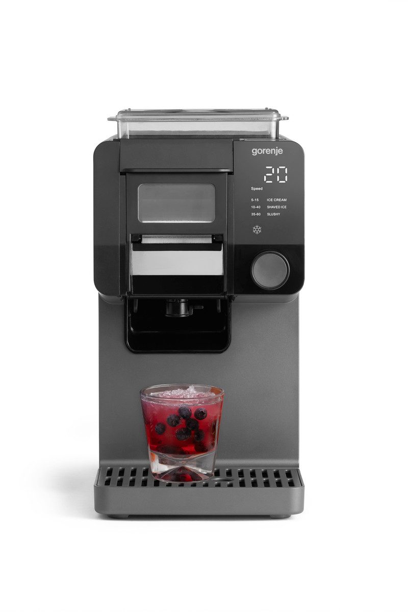 GORENJE Eismaschine GIICM - 3in1 Instant Eismaschine, 200 W, Eis & Slushy in 90 Sek., 1 L, Selbstreinigungsfunktion, max. 35kg/Tag