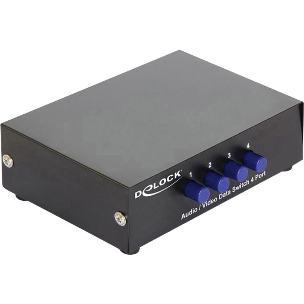 Delock 87637 4 Port Composite-Switch bidirektional verwendbar, Metallg Netzwerk-Adapter