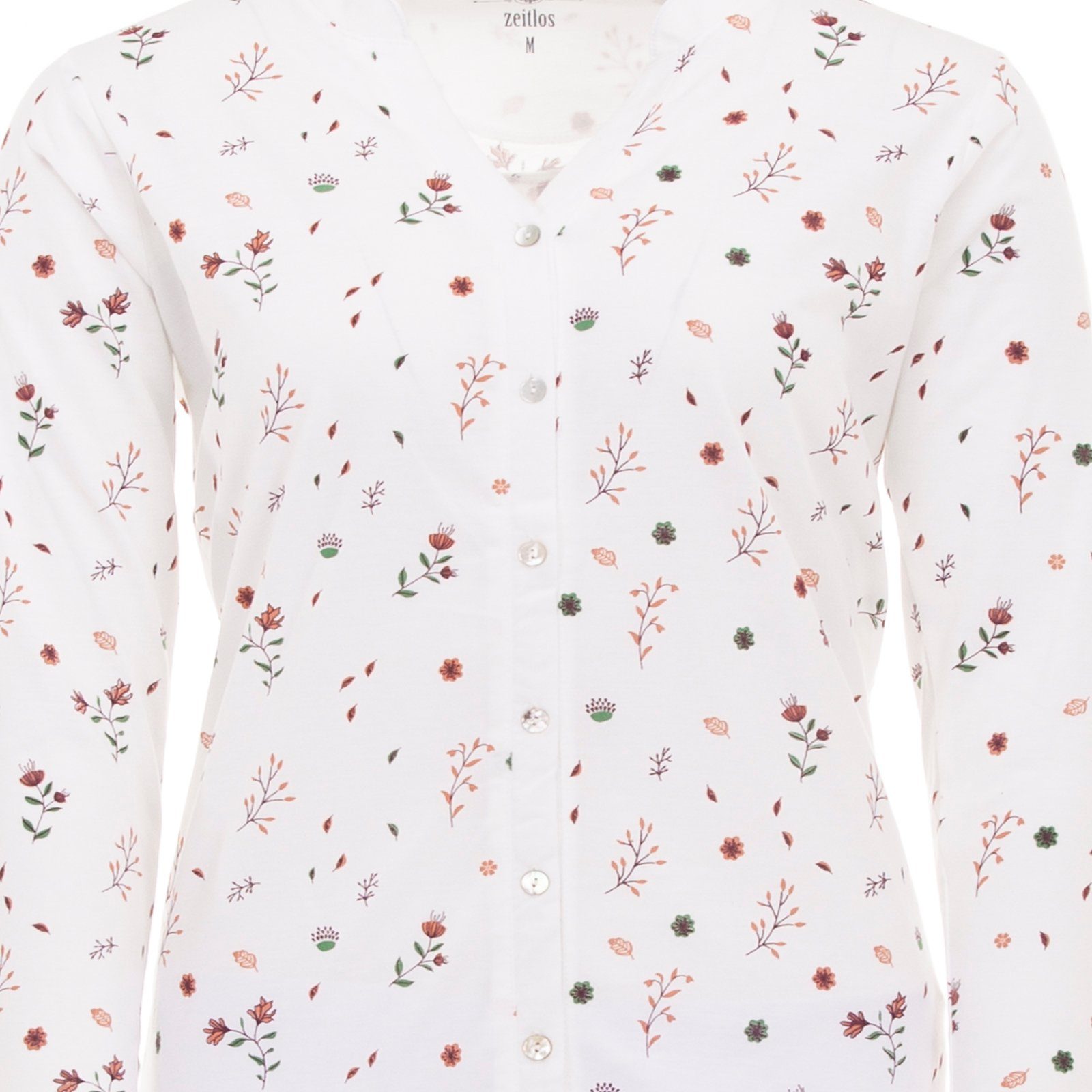 - Floral Nachthemd Nachthemd Langarm off-white zeitlos