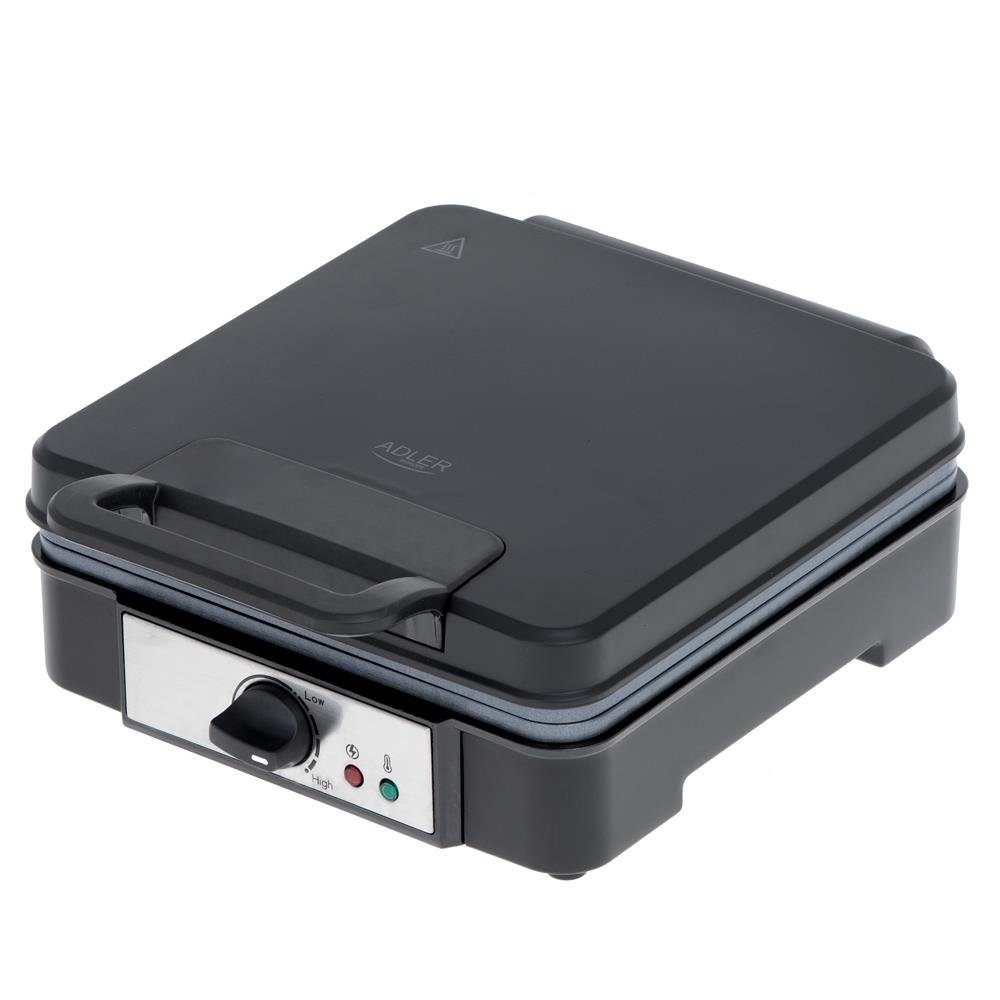 ADLER EUROPE Waffeleisen AD 3049 großes belgisches Waffeleisen mit tiefen Platten für 4 Waffeln, 1800 W, XL Waffle Maker, Temperaturegelung, antihaftbeschichtet – Bild 2 von 5