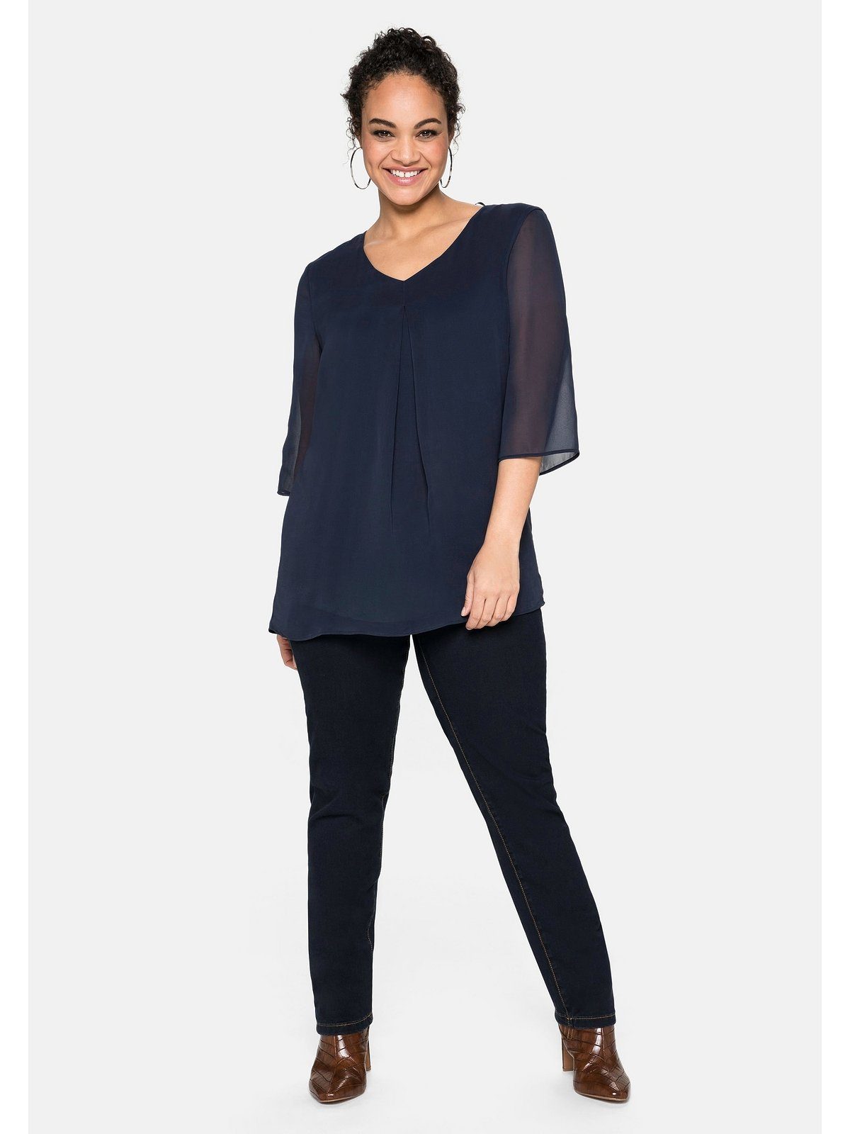 Sheego Tunika Große Größen im Lagenlook, mit Chiffon