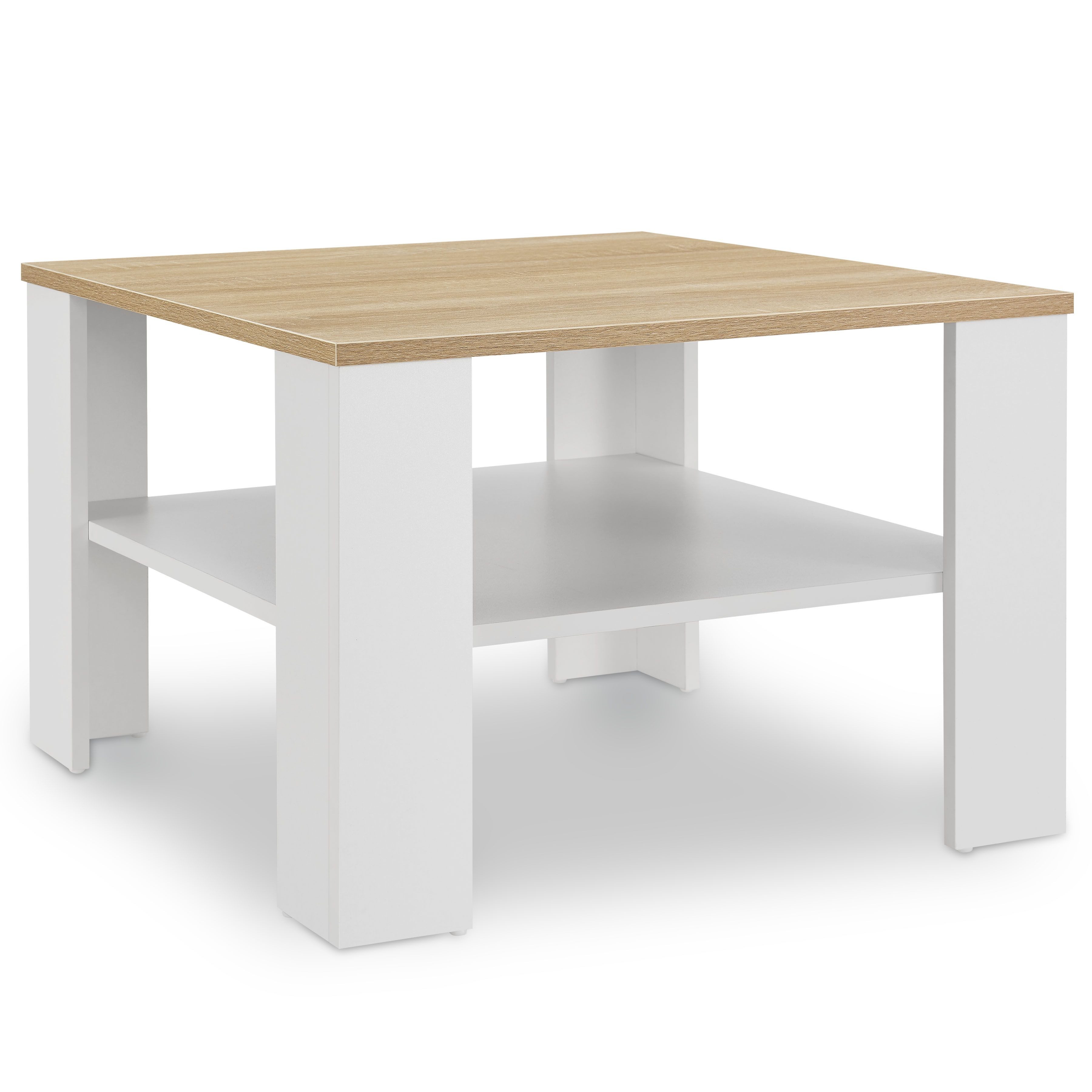 Juskys Couchtisch, Weiß / Holzoptik mit günstig online kaufen