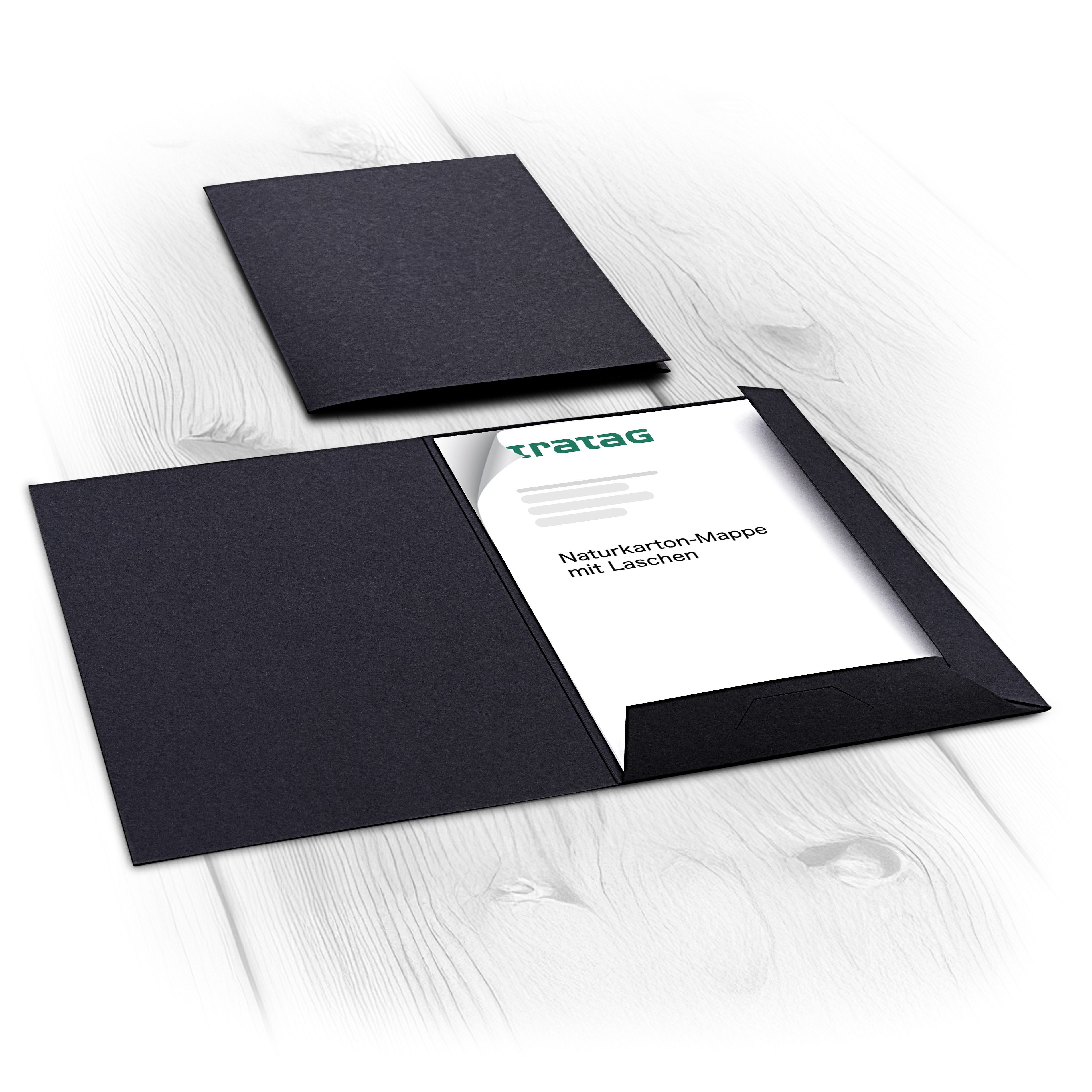 STRATAG Organisationsmappe 20 Stück Präsentationsmappen A4 mit Laschen & Visitenkartenschlitz (stabiler 350 g/m² Naturkarton, 20-St., vielseitig einsetzbar für Ihre Angebote, Exposés, Projekte, Reports), direkt vom Hersteller STRATAG