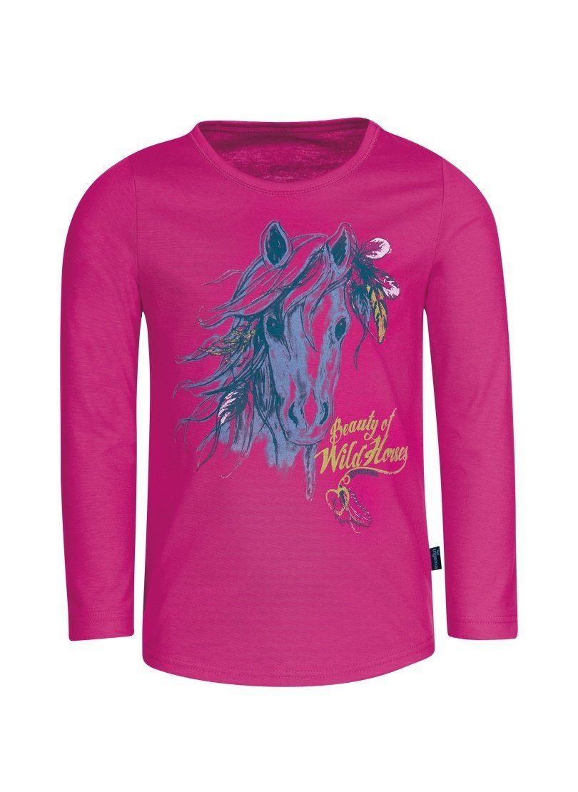 T-Shirt Pferde-Motiv TRIGEMA hibiskus Trigema T-Shirt niedlichem mit