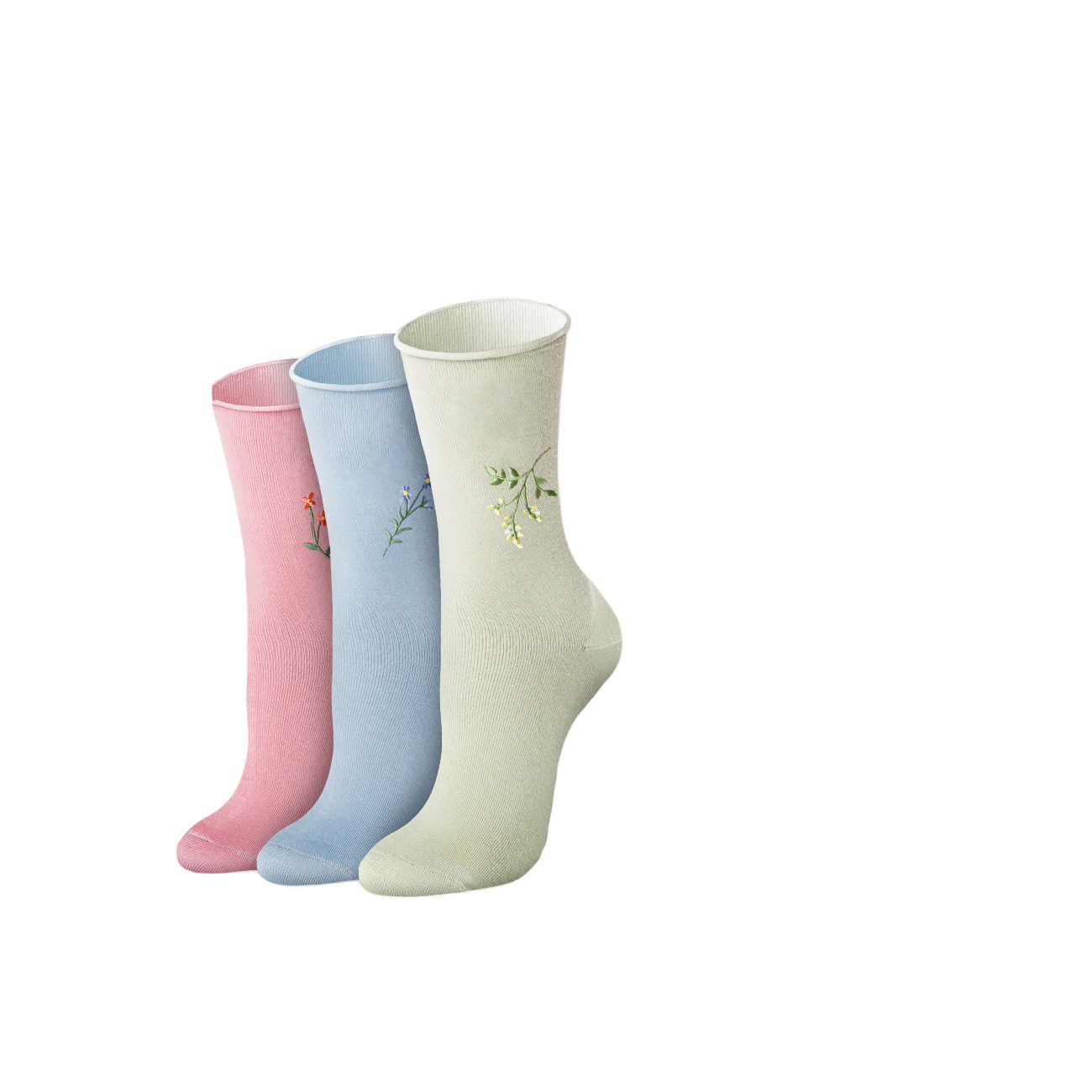 Socken 3er Box: Motivsocken "Schnittblumen" in mehrfarbig