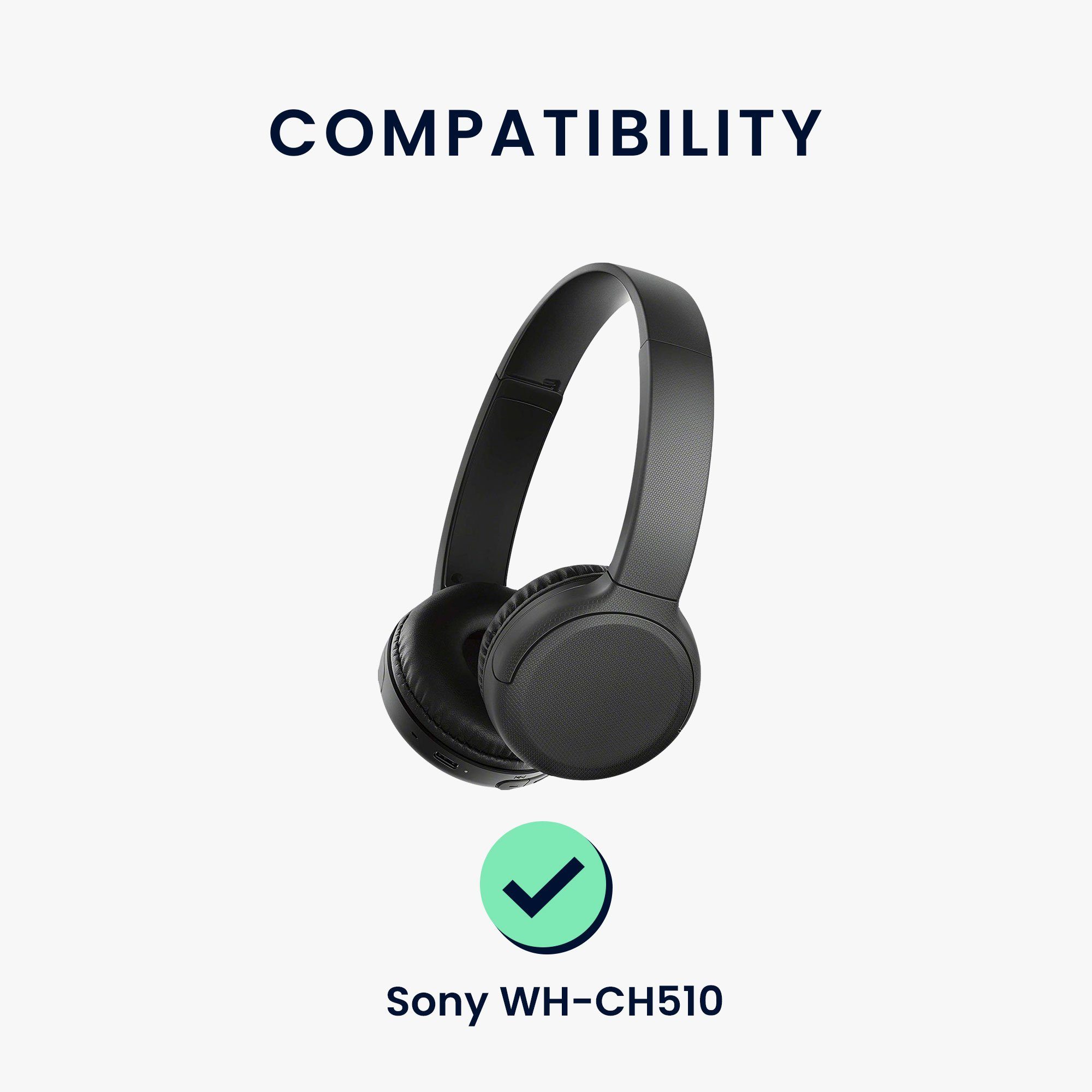 Sony Kunstleder Schwarz Over Ohr Polster für WH-CH510 kwmobile für 2x Ohrpolster Kopfhörer (Ohrpolster Polster Headphones) - Ear