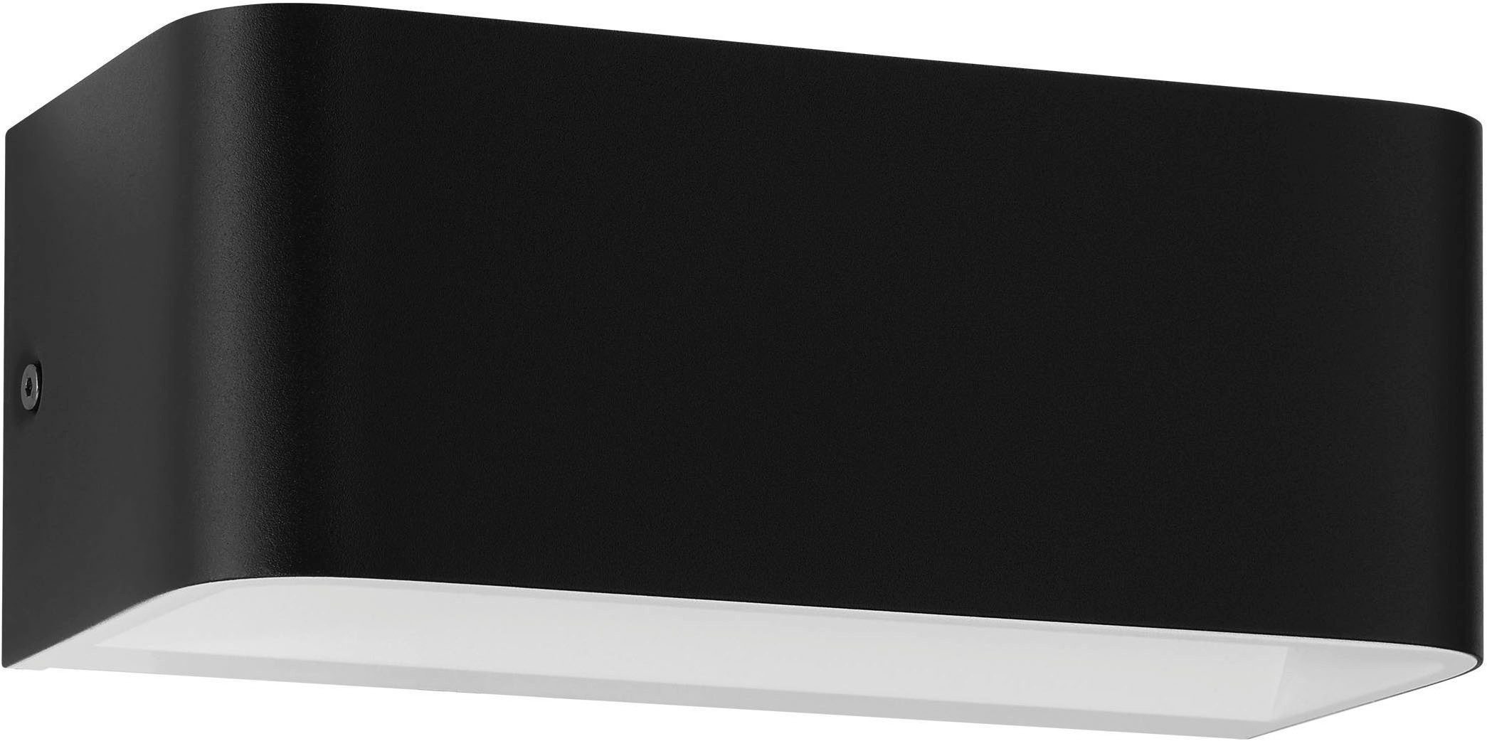 EGLO Wandleuchte Sania 4 Wandlampe, Wandspot, Aluminium, Up and Down Leuchte, Flurlampe, LED fest integriert, Warmweiß, Wand-/Deckenleuchte - L20 x H8 x AL9 cm - schwarz, weiß - 10W inkl.