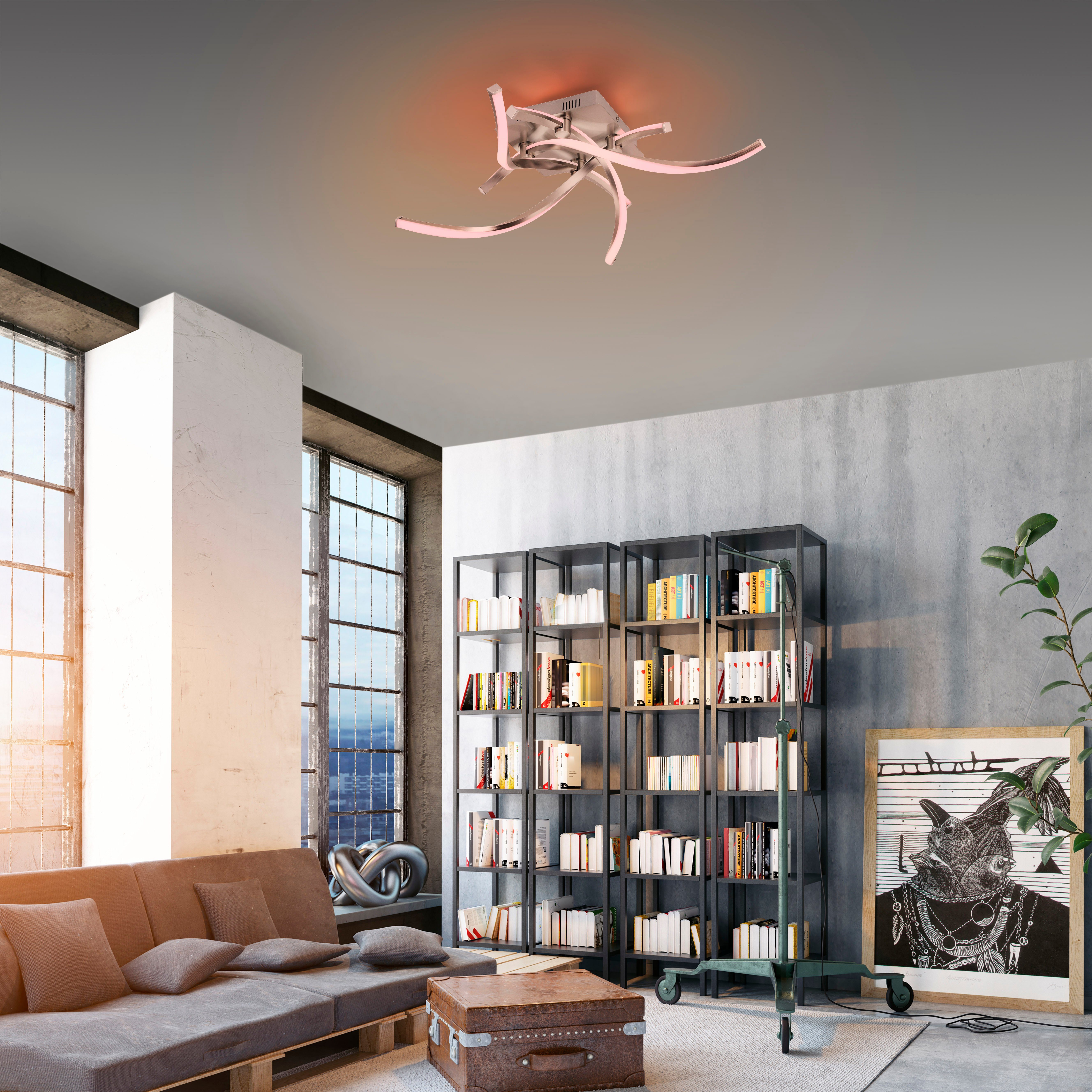 Leuchten Direkt Deckenleuchte Fernbedienung, über dimmbar nach integriert, white, Infrarot Smart Netz, Fernbedienung, Fernbedienung, fest warmweiß LED Infrarot inkl., vom Ls-SWING, RGB+tunable Home, inkl., Smarthome - kaltweiß, Memory, Trennung fähig