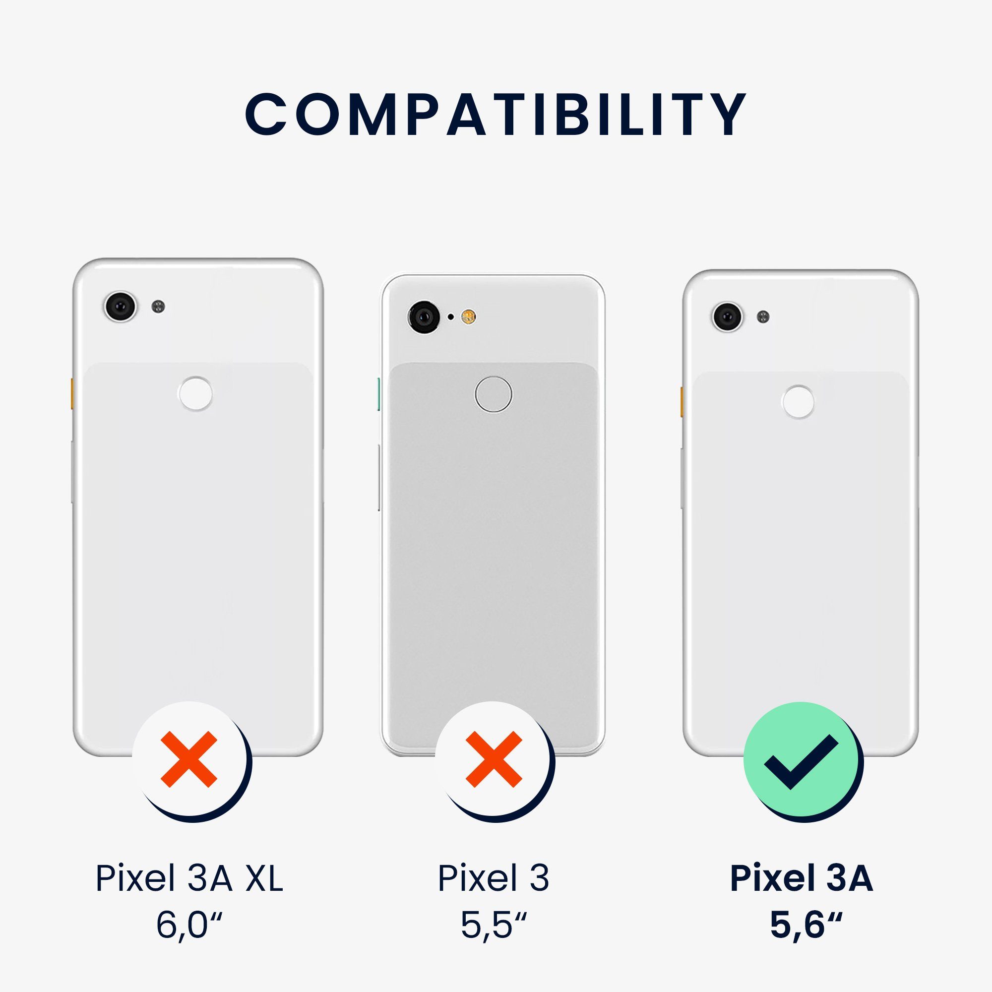 kwmobile Handyhülle Hülle für Google Pixel 3a, Hülle Silikon - Soft Handyhülle - Handy Case Cover