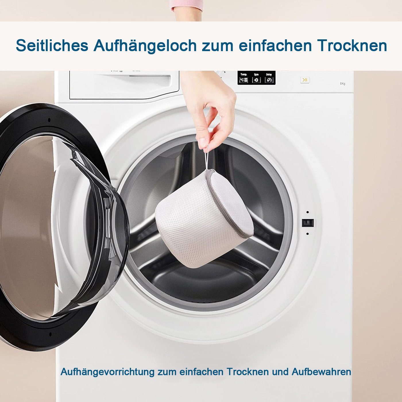 Coonoor Wäschenetz Profi BH Wäschenetze, Wäschesack für Dessous,(Wäschesäcke BHs, 2-St), für Waschmaschine und Trockner, robuster Reißverschluss – Bild 5 von 5