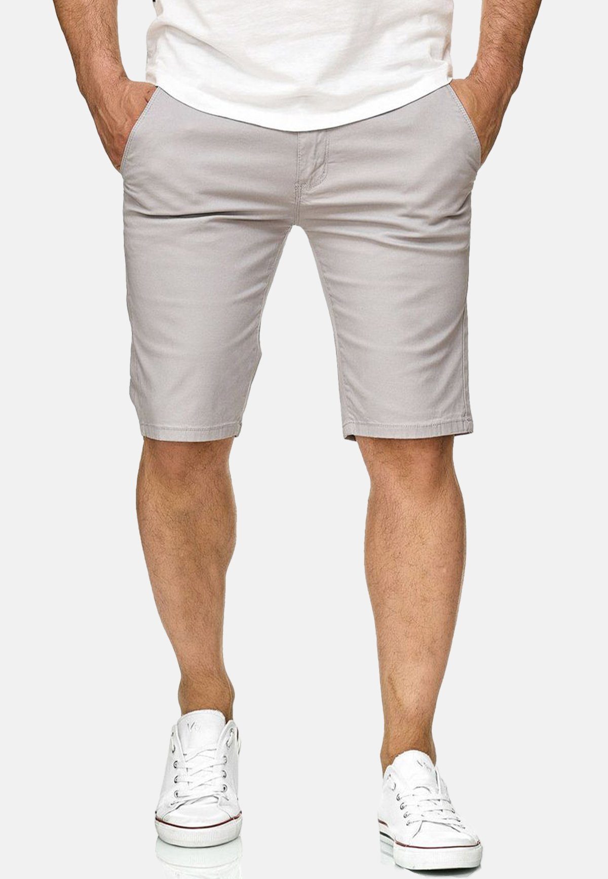 Egomaxx Chinoshorts Chino Capri Shorts Kurze Bermuda Sommer Hose Fredy & Roy (1-tlg) 2300 in Grau