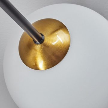 hofstein Deckenleuchte Deckenlampe aus Metall/Glas in Schwarz/Goldfarben/Weiß, ohne Leuchtmittel, Leuchte mit Glasschirmen (12 cm, 15 cm), 6 x G9, ohne Leuchtmittel