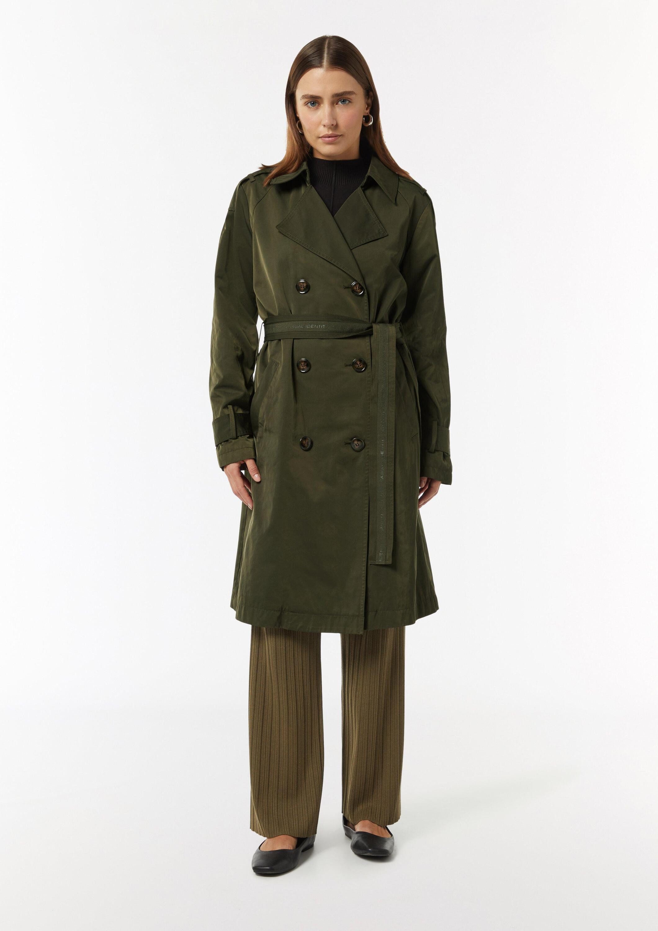 comma Trenchcoat Outdoor-Mantel Doppelreihiger Trenchcoat aus Baumwollmix