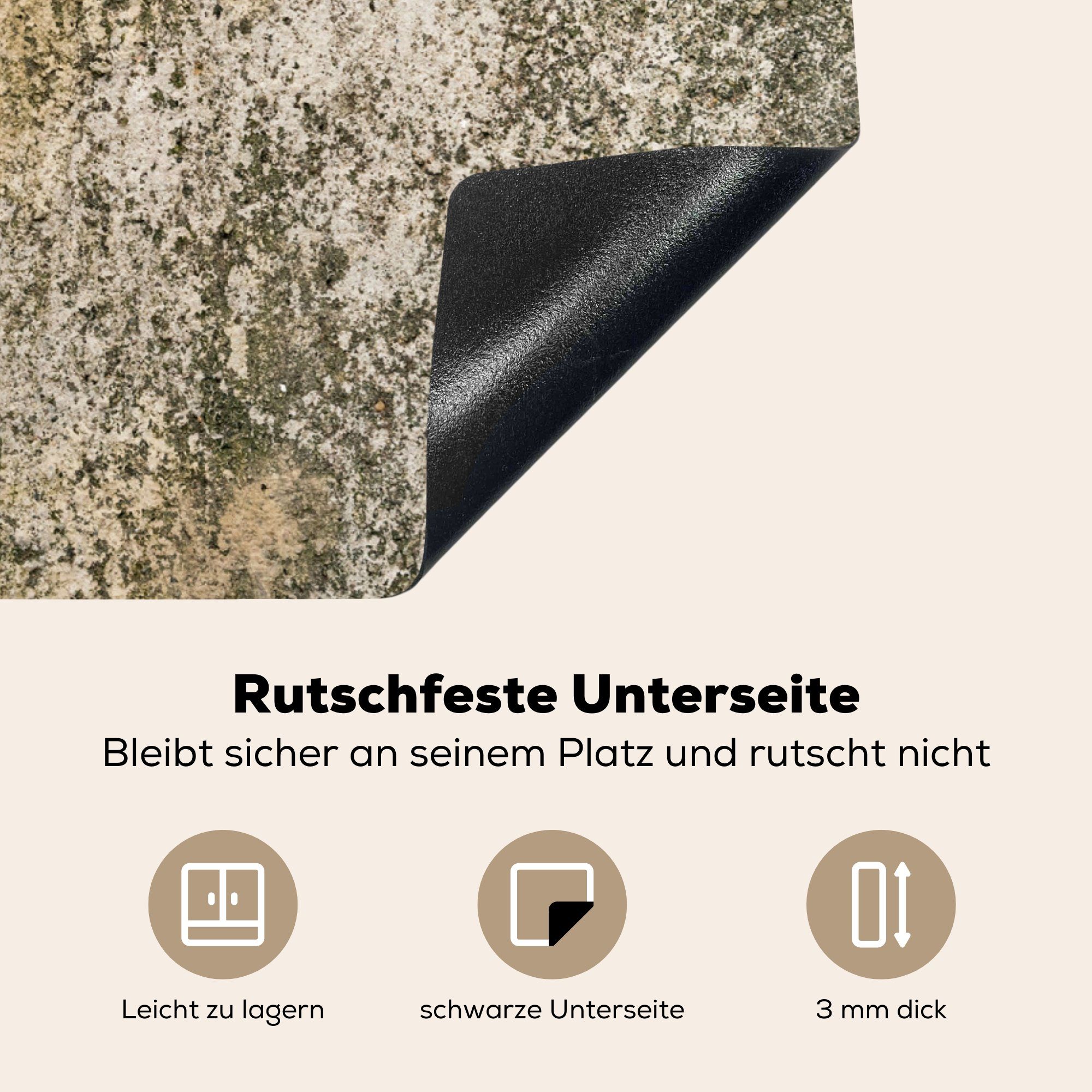 Rost (1 Design cm, Beton - nutzbar, - Herdblende-/Abdeckplatte - Mobile - 70x52 Ceranfeldabdeckung Induktionsschutz, Arbeitsfläche MuchoWow tlg), Vinyl, Induktionsherd