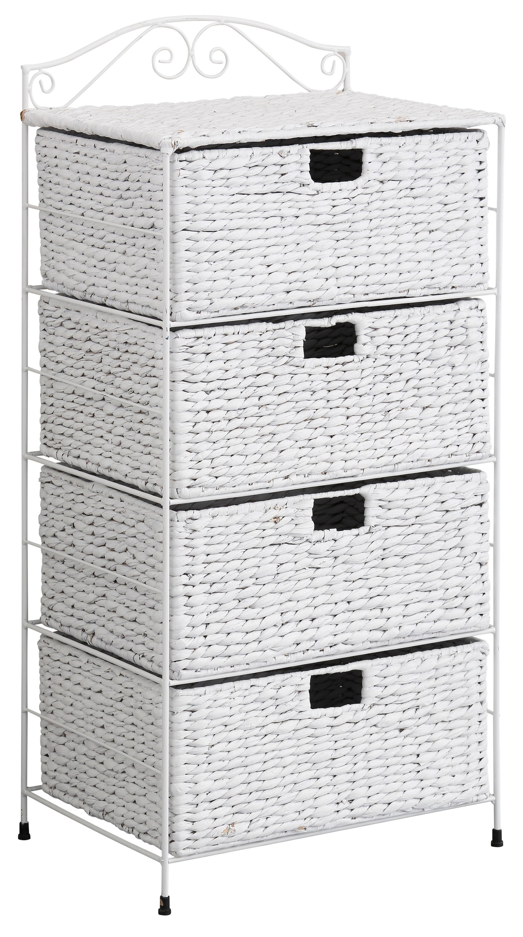 Home affaire Regal Roman, mit vier Körben aus Wasserhyazinthe, mit Metallgestell, Höhe 95 cm