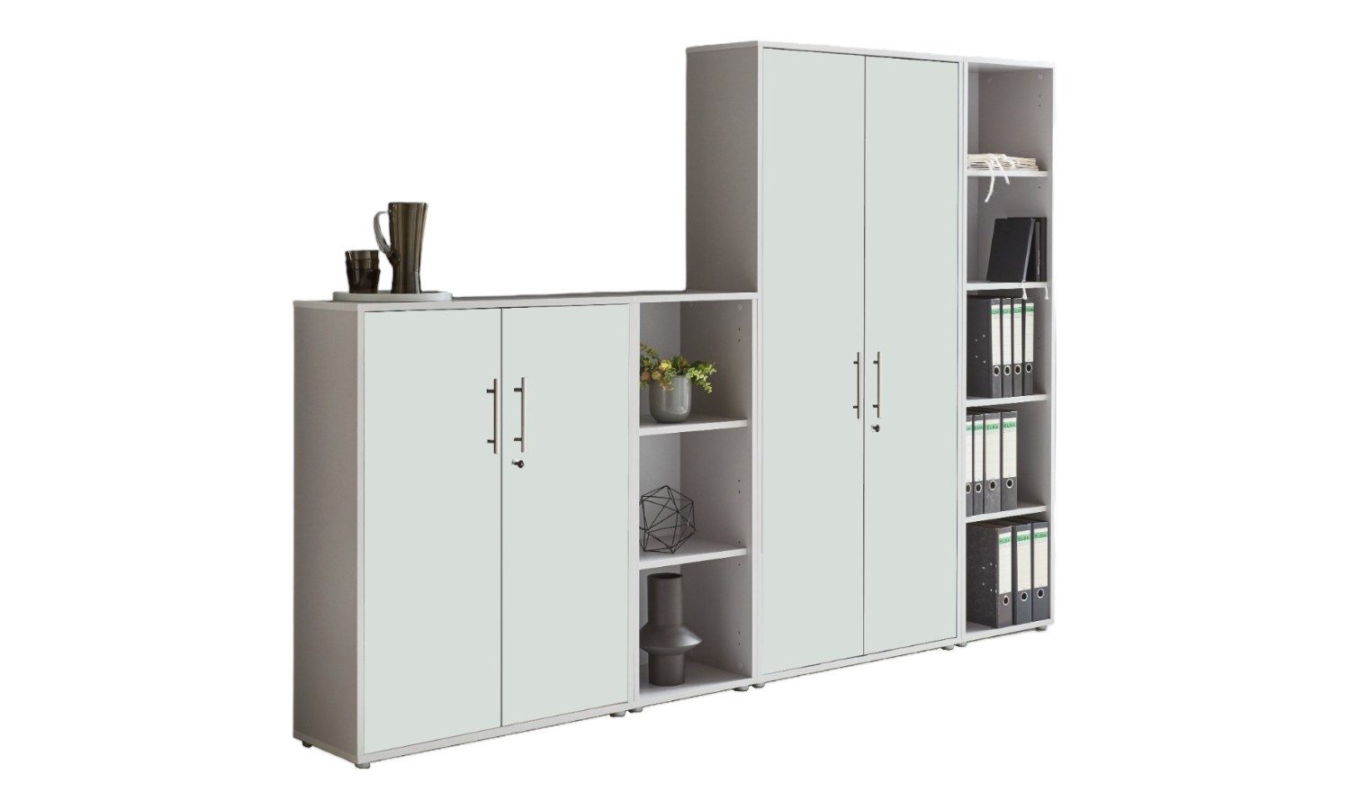 BMG Möbel Aktenschrank Office Edition 4 (Schrankwand Set, 4tlg) abschließbar, matt oder Hochglanz lackiert