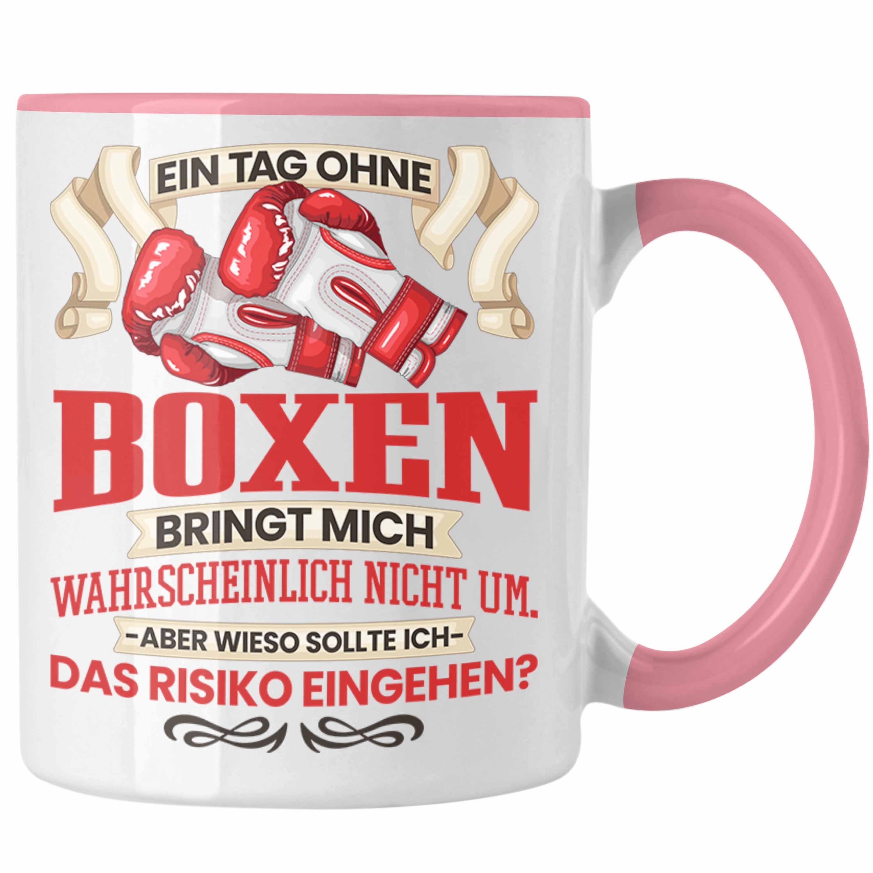 Trendation Tasse Boxen Tasse Geschenk Boxer Kampfsport Geschenkidee Spruch Rosa