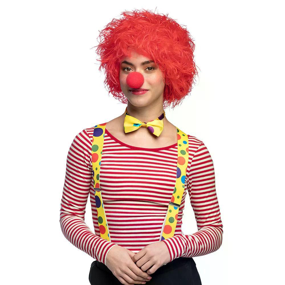 Boland Kostüm-Perücke Perücke Clown Frizzy rot Lockenperücke für lustige Karneval-Kostüme, Perfekte Ergänzung für Clown-Kostüme