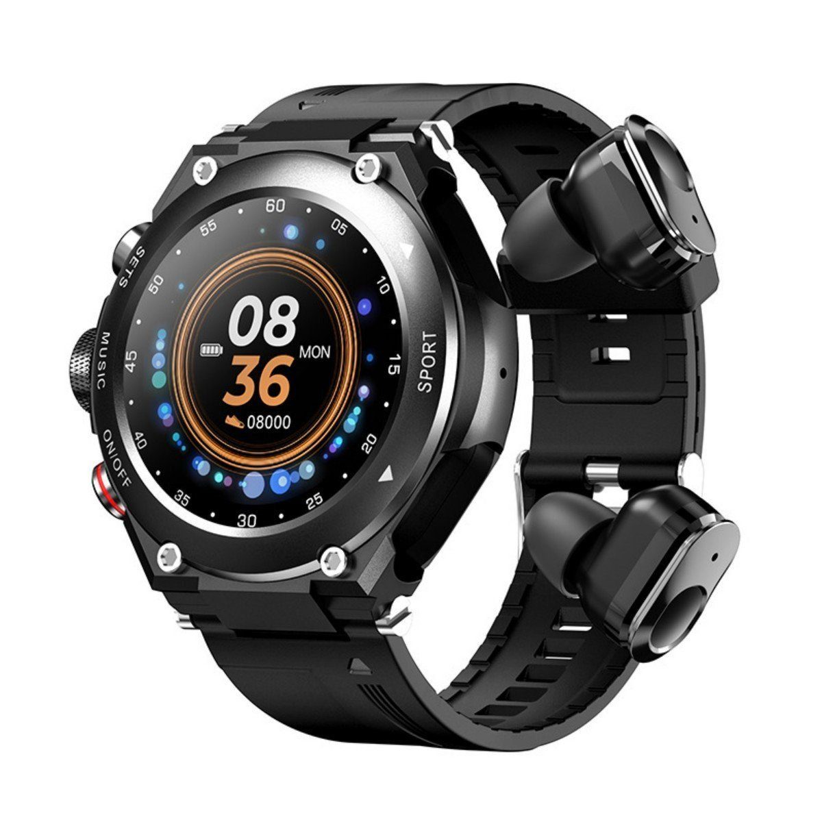DOPWii mit (1.28 Lautsprecher 3-in-1-Fitness-Tracker,1,28-Zoll-Bluetooth-Uhr Smartwatch Zoll)