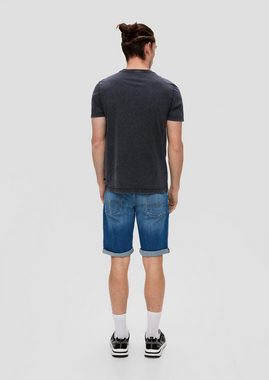 QS Kurzarmshirt T-Shirt mit Frontprint aus reiner Baumwolle