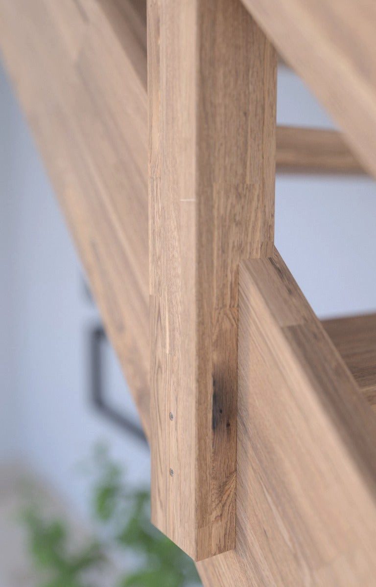 Starwood Raumspartreppe Holztreppe Mykonos Gerade-Eiche-Holz-Edelstahl Geländer