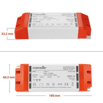 Poppstar LED Trafo Transformator 230V AC / 12V DC LED Trafo (12V 8,33A für 1W bis 100 Watt LEDs)