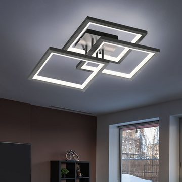 etc-shop LED Deckenleuchte, LED-Leuchtmittel fest verbaut, Warmweiß, dimmbare Deckenleuchte Wohnzimmer Deckenlampe LED