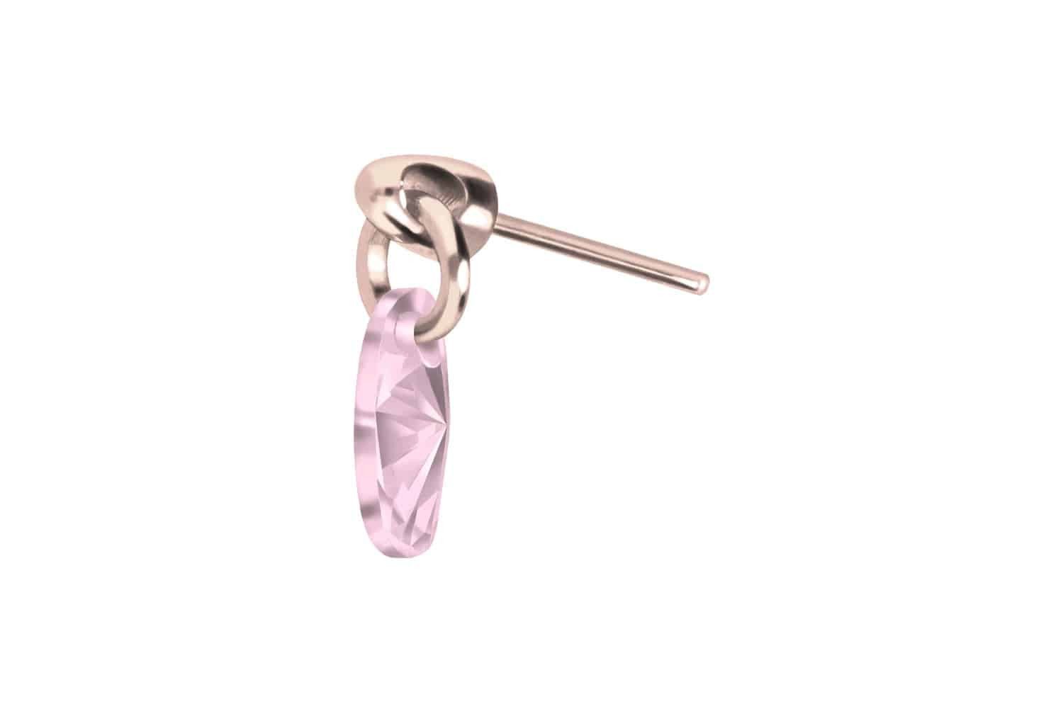 PIERCINGLINE Piercing-Set Titan Aufsatz mit Push Pin KRISTALLOVAL (Push Pin günstig online kaufen