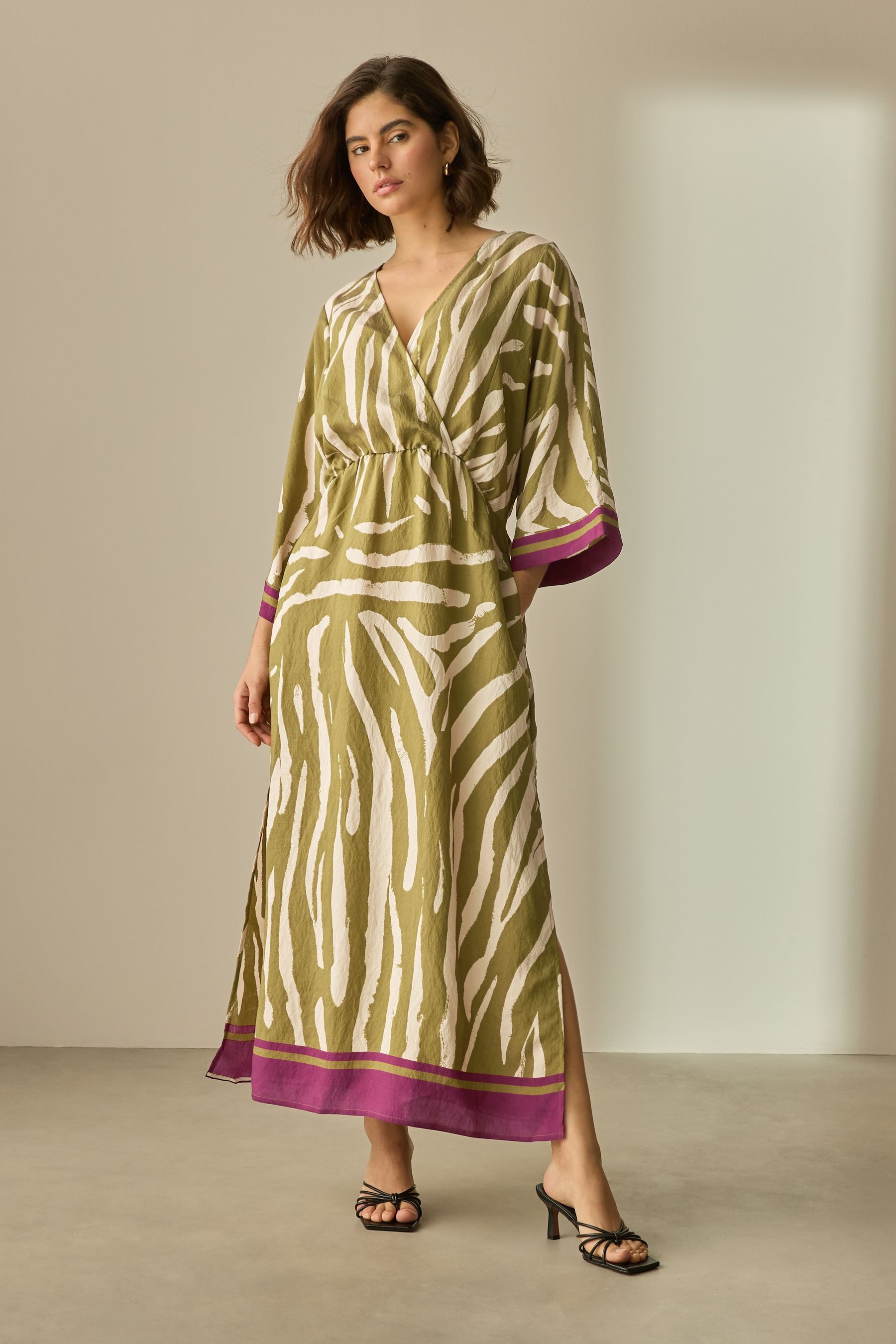 Next Maxi Dress Maxi Kaftan with V-Neck (1-piece)