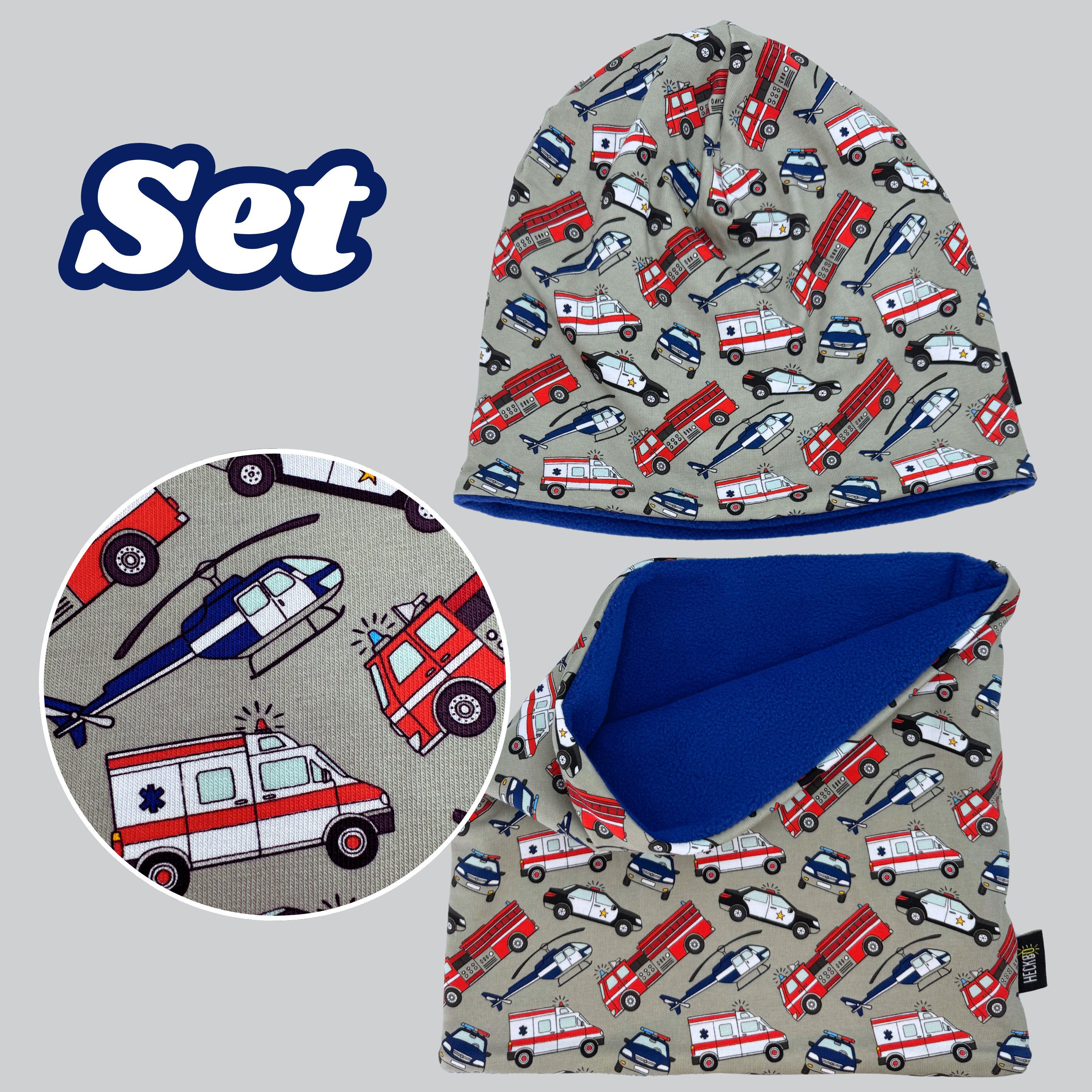HECKBO Beanie HECKBO Kinder Mädchen Jungen Beanie Mütze & Loop-Schal Set – Bild 5 von 5