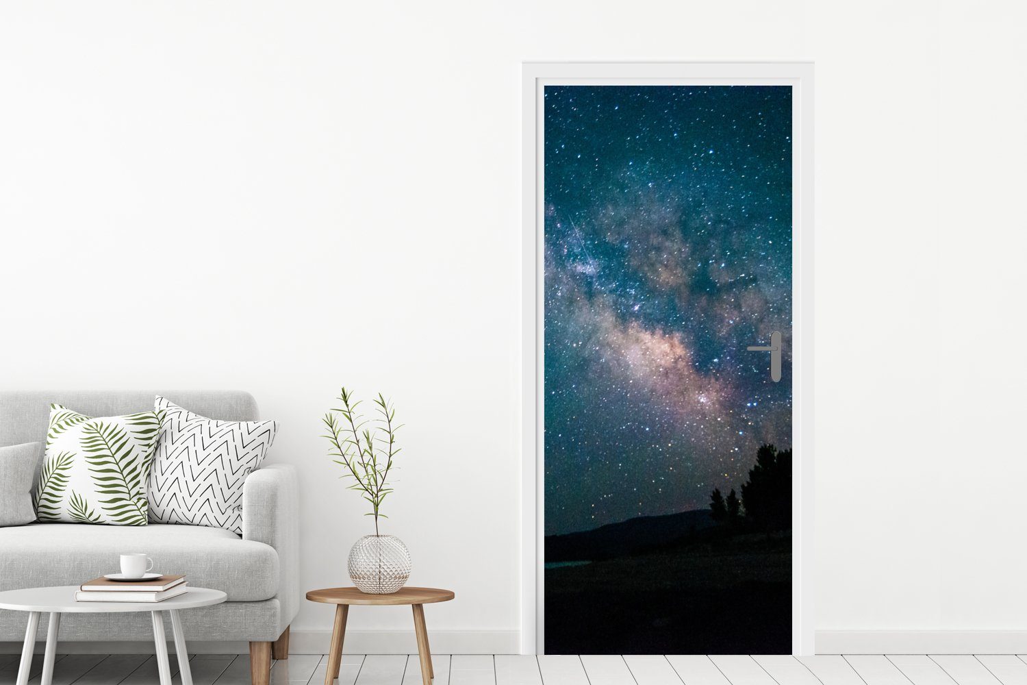 MuchoWow Türtapete Kinder, - - Mädchen - 75x205 für - St), Planeten Sterne cm Galaxie Fototapete (1 - Türaufkleber, bedruckt, Matt, Tür, Jungen