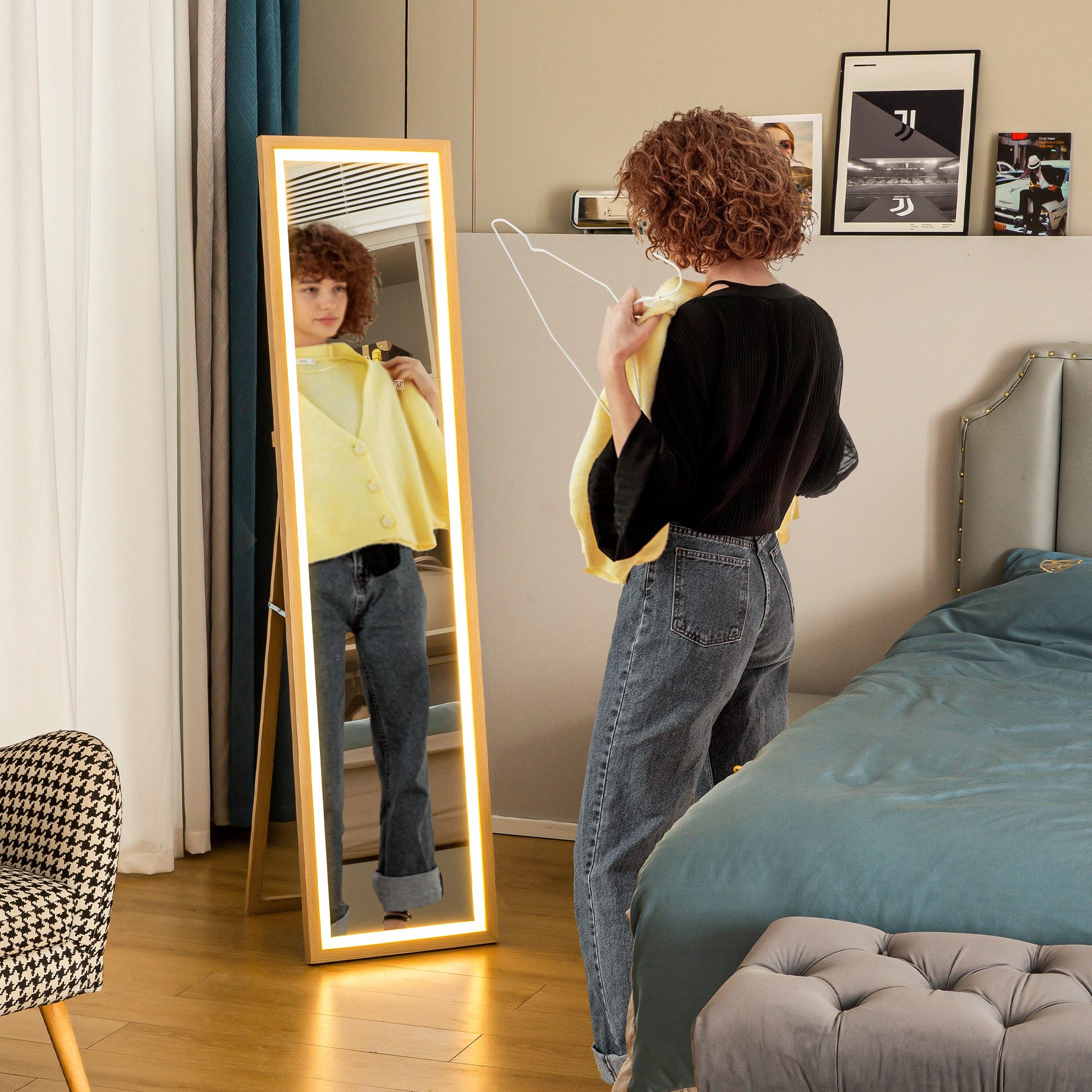 HOMCOM Standspiegel Ganzkörperspiegel 40 x 160 günstig online kaufen
