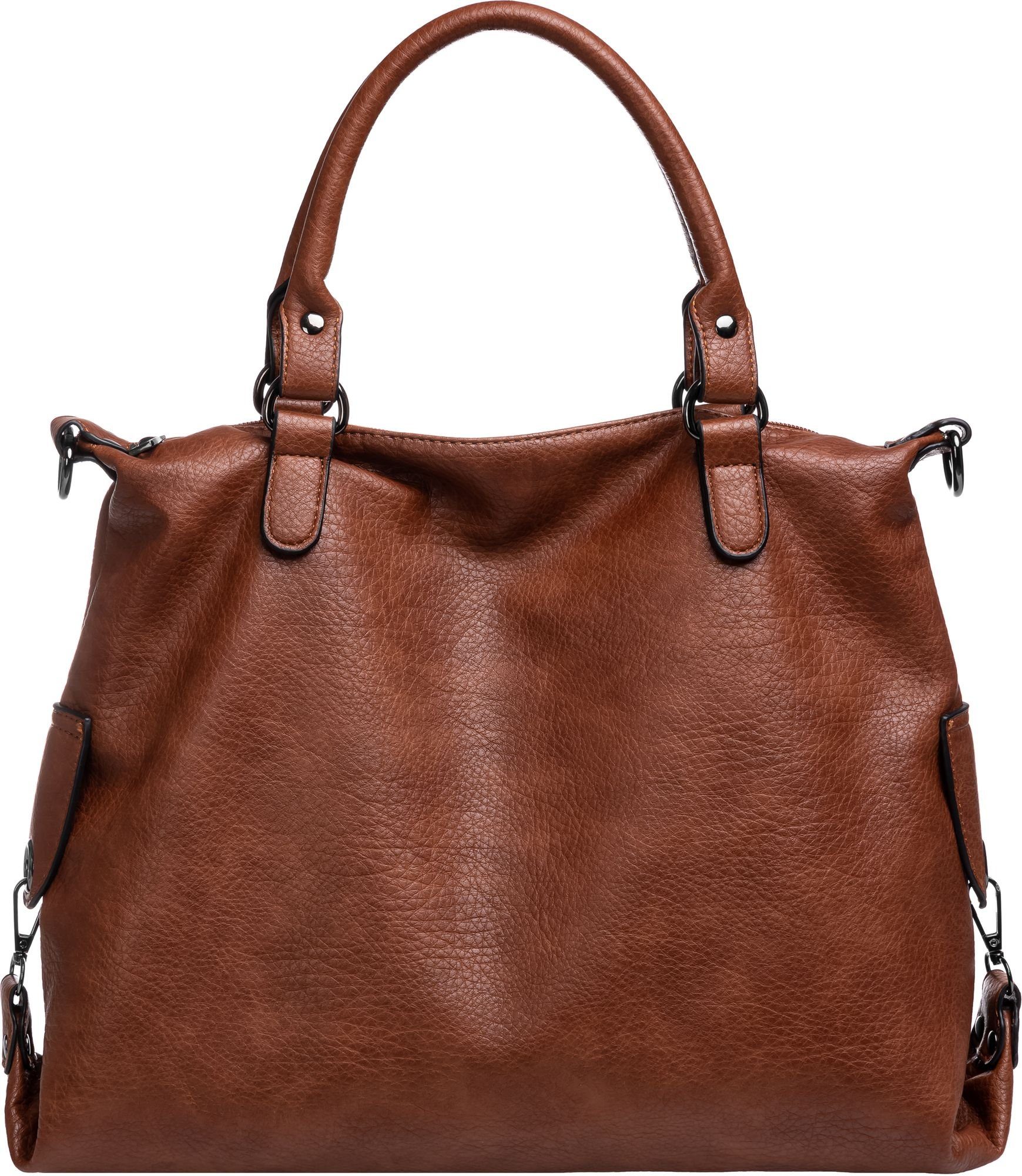 Caspar Schultertasche »TS1068 große Damen XL Handtasche mit Schultergurt«