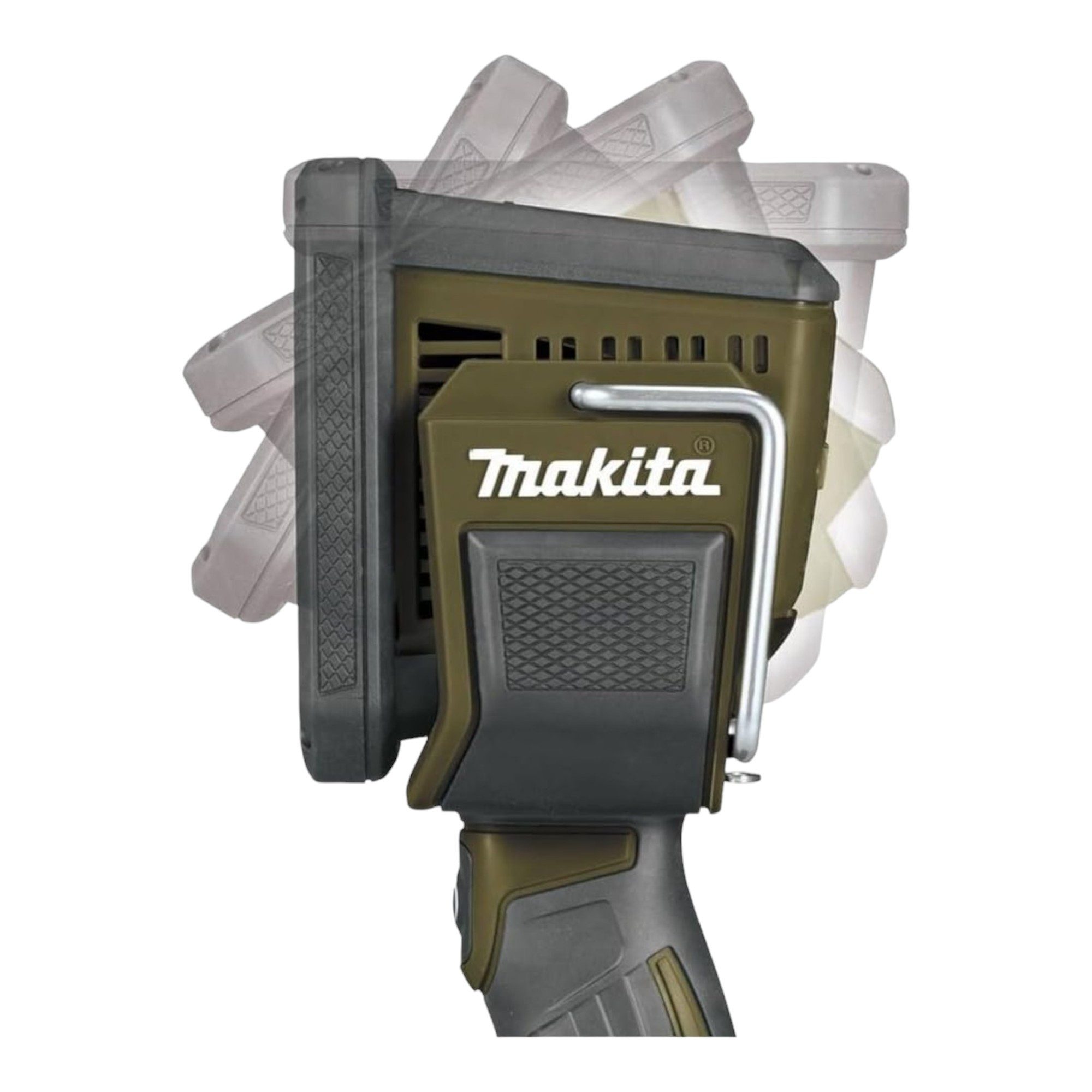 Makita Baustrahler DML 812 SG 18 V 1250 lm LED Olive Grün + 2x Akku 6,0 Ah + Ladegerät