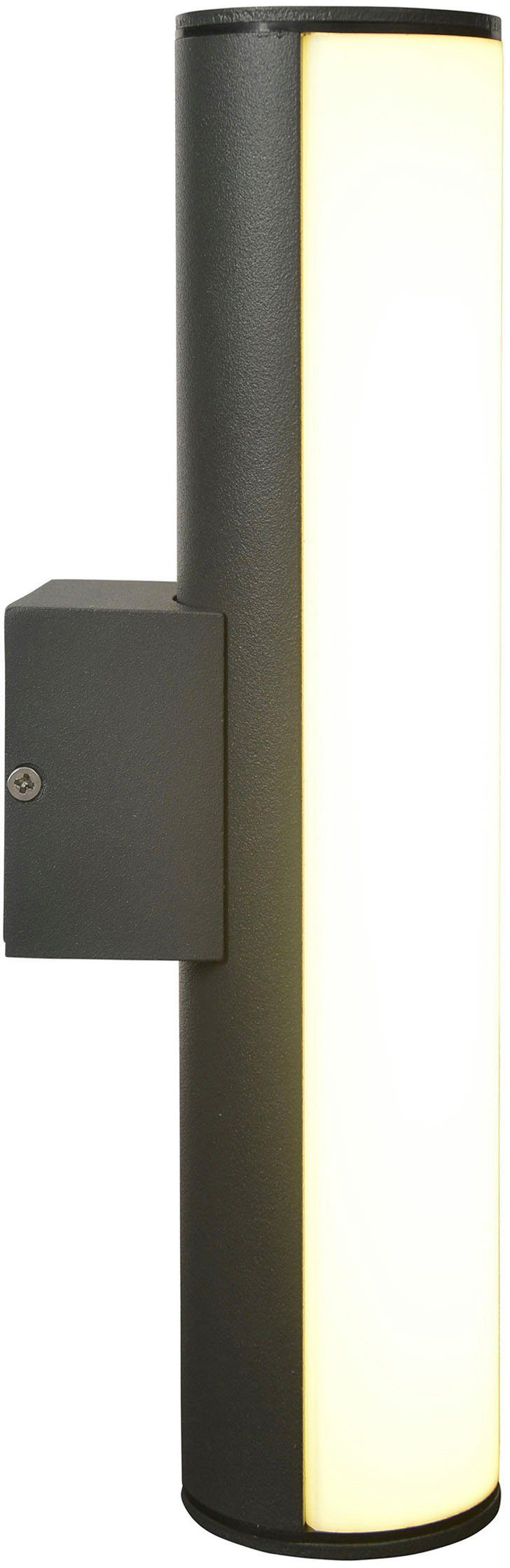 Aluminium LED näve 30cm Licht warmweißes Warmweiß, Außen-Wandleuchte Länge Flair, IP54 dunkelgrau