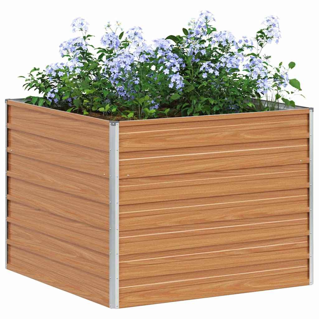 vidaXL Hochbeet Hochbeet Hellbraun 100 x 100 x 77 cm Verzinkter Stahl (1 St)