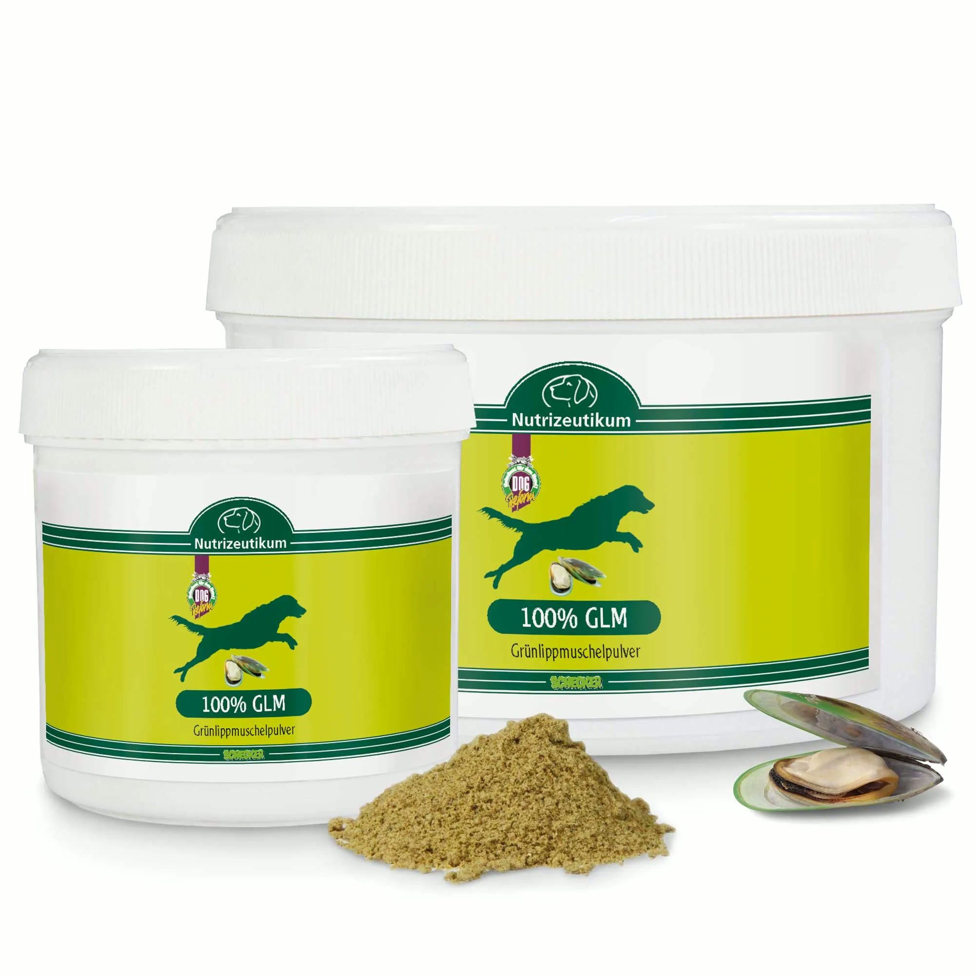 Schecker Nutrizeutikum 100% GLM (Grünlippmuschelpulver), Nahrungsergänzungsmittel für: Hunde, 100 % reines Grünlippmuschelpulver