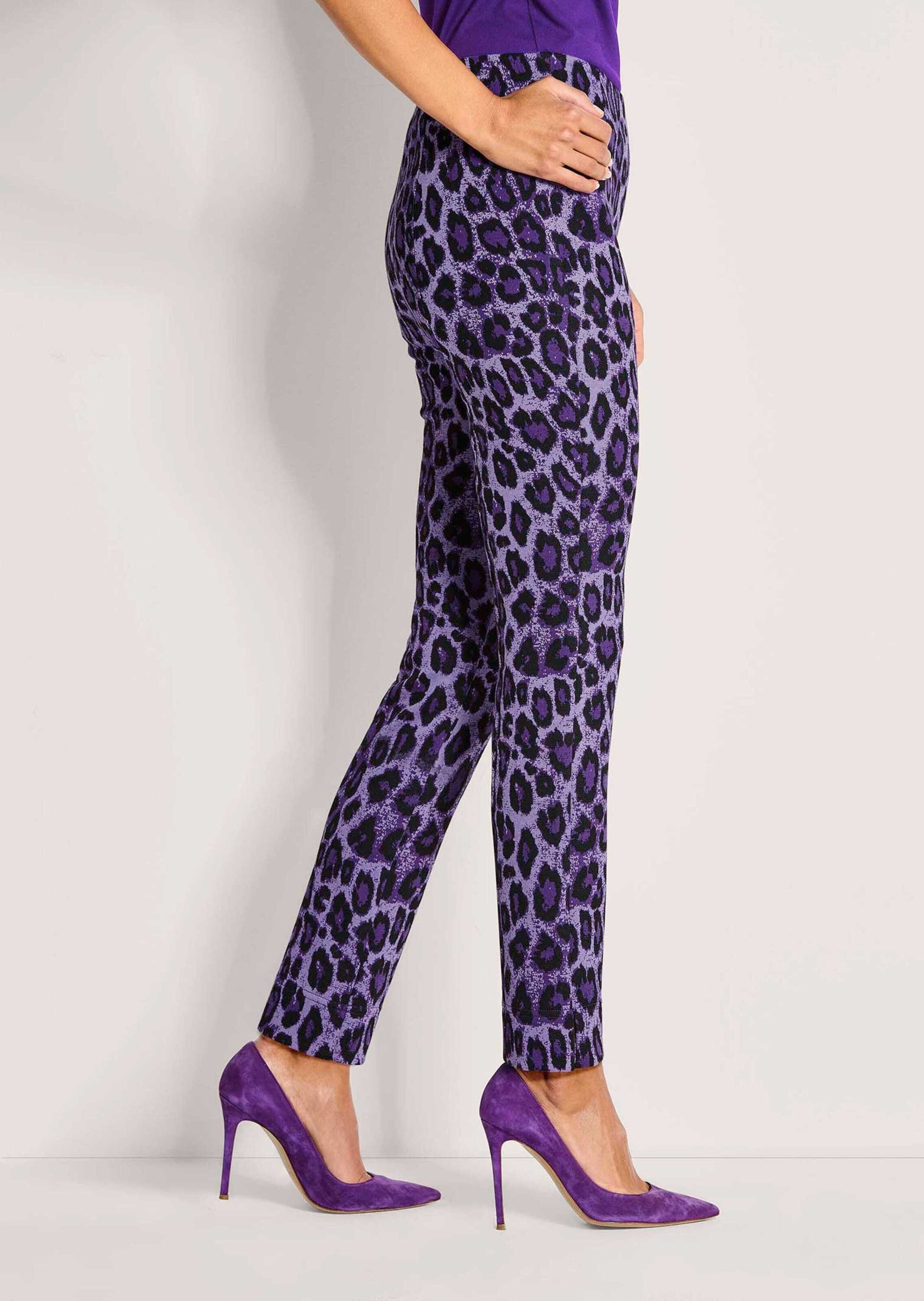 MADELEINE Leggings Gerade Jersey-Leggings mit Animal-Print Printhose mit elastischem Bund, schmaler Schnitt, Animal-Print