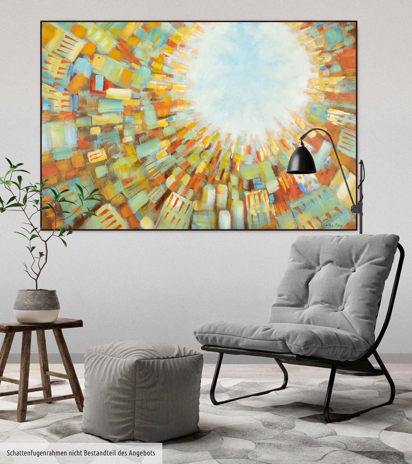 KUNSTLOFT Gemälde cm, Leinwandbild 120x80 Wandbild Wohnzimmer from 100% HANDGEMALT Light Above