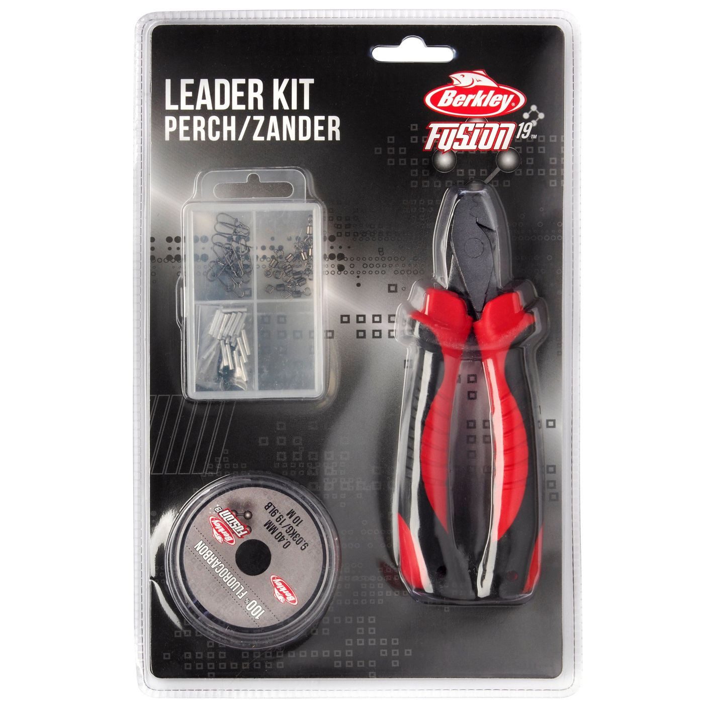 Berkley Angelhakenauslöser Berkley Fusion19 Leader Kit Zander/Perch FC - Klemmhülsenzangen Set