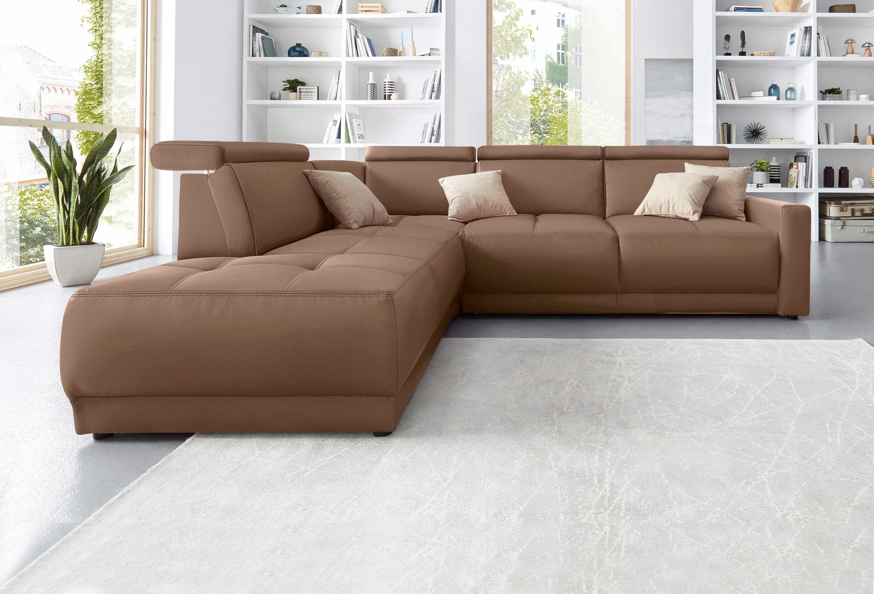DOMO collection Ecksofa Ava, moderne Sitzheftung günstig online kaufen