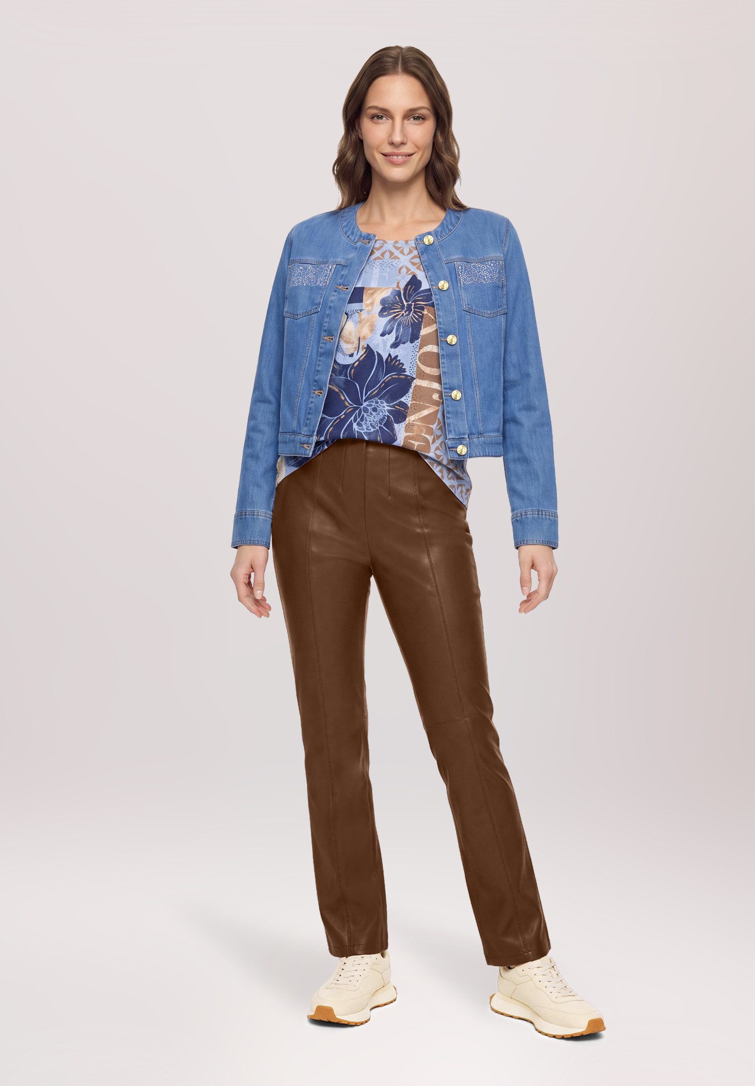 Betty Barclay Lederimitathose Damen Slim Fit