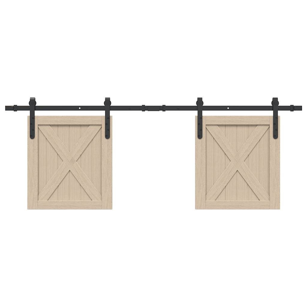 vidaXL Schrankeinsatz Schiebetürbeschlag Set für Schranktüren 152 cm Karbonstahl (1 St)