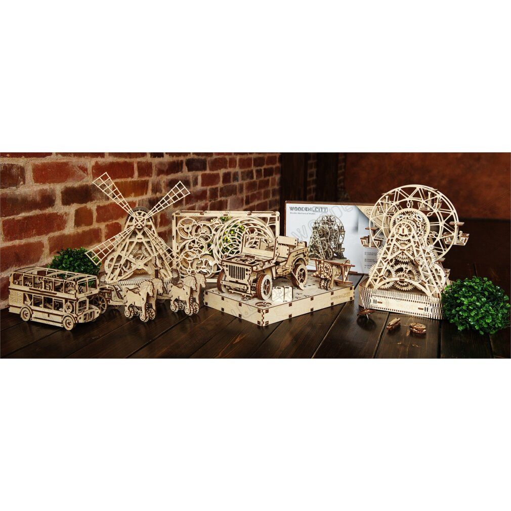 Wooden City modell-Bausatz Londoner Bus Holz natur 216 Teile Konstruktions-Spielset, (Packung)