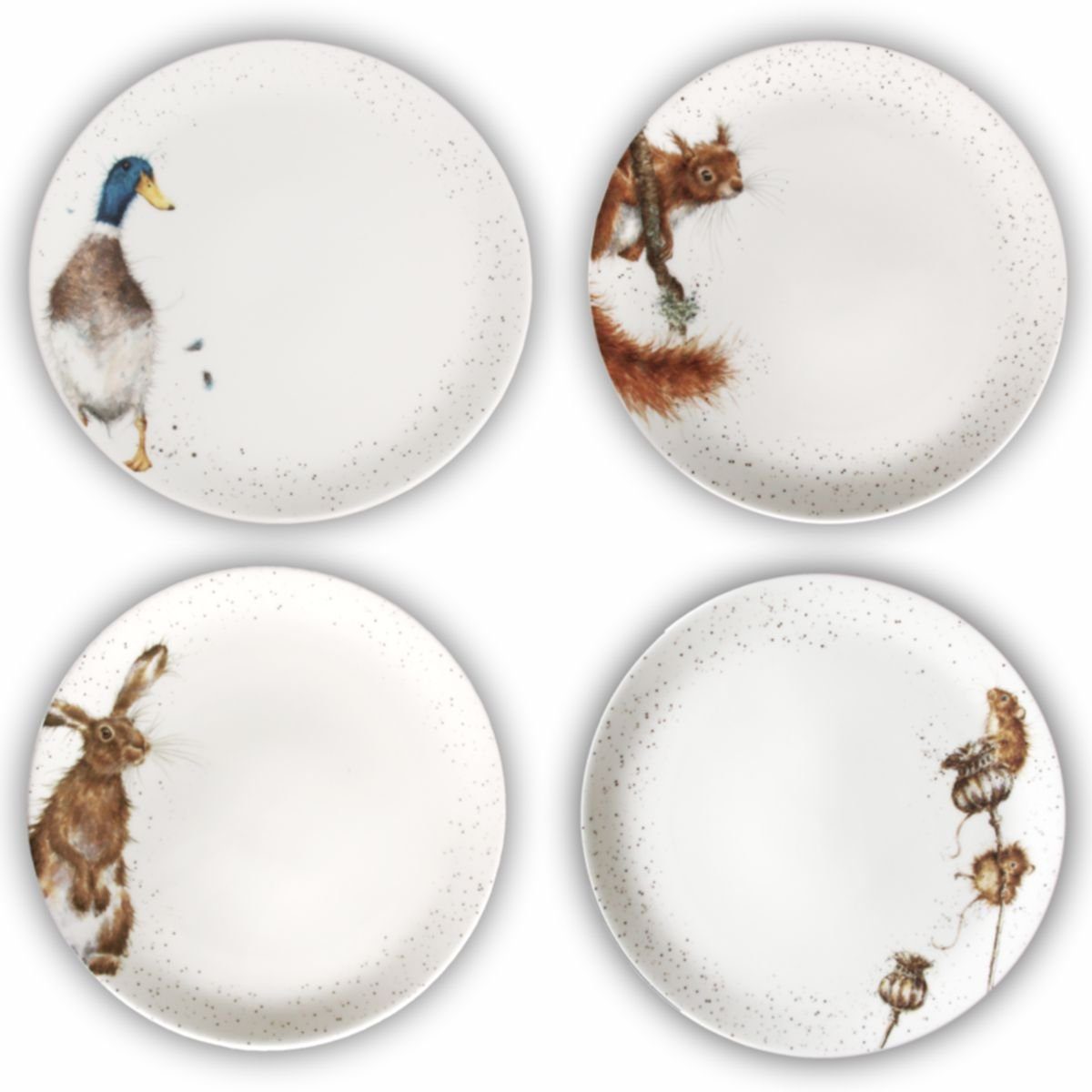 Teller Wrendale Designs Porzellan-Speiseteller 4er-Set