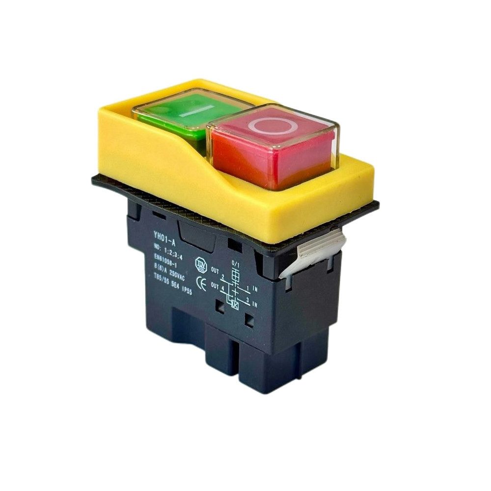 Trade-Shop Schalter 4-Pin Elektro switch YH01-A für Werkzeugmaschinen, Bohrmaschinen, Anschluss über 4 Kontakte / Flachdichtung, PVC-Abdeckung / wasserdicht