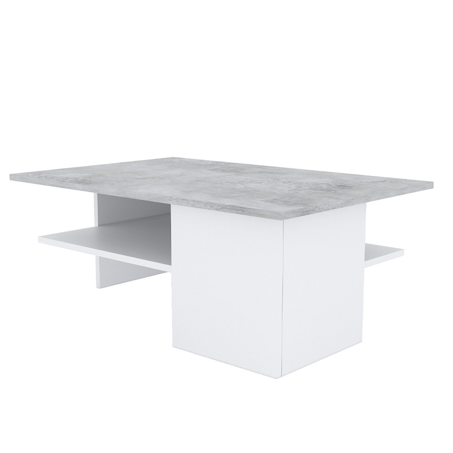 Homestyle4u Couchtisch Wohnzimmertisch Sofatisch Holz Beton grau (kein Set) Tisch Natur