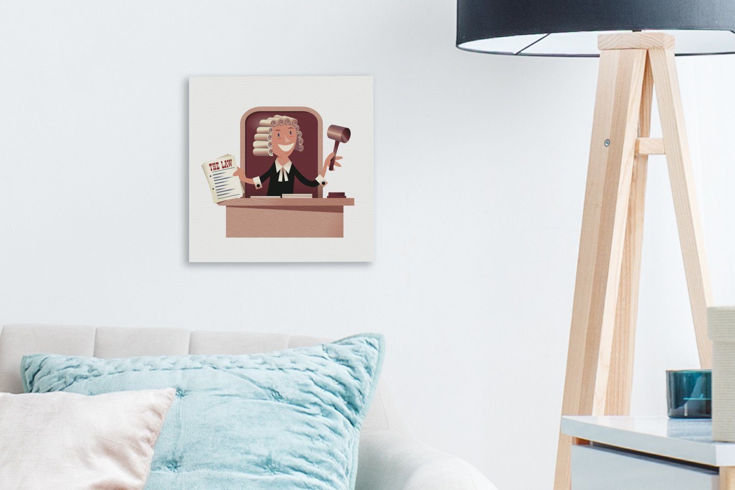 Wohnzimmer Richters eines Illustration Leinwandbild seinem auf Eine Leinwand Schlafzimmer St), OneMillionCanvasses® für (1 Platz, Bilder