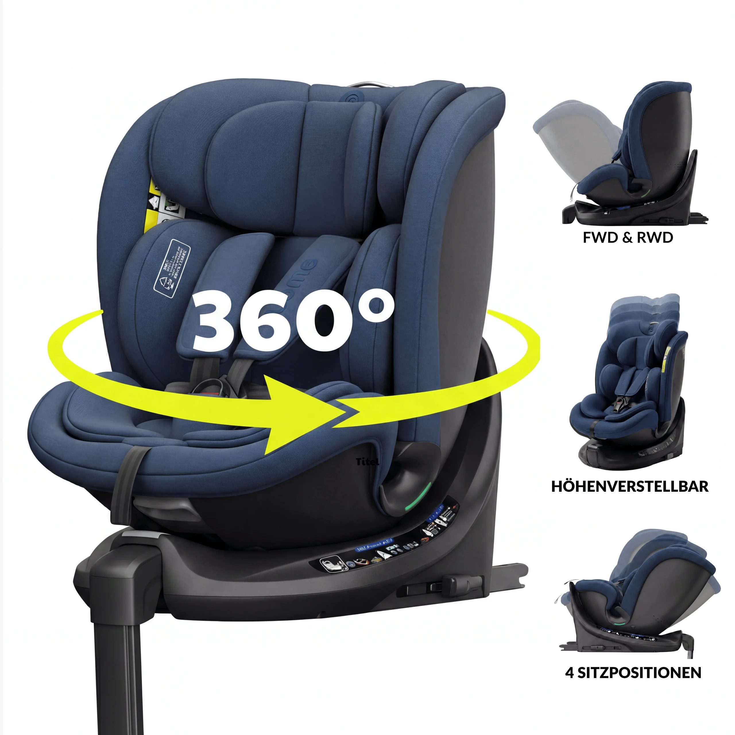 OWEN Autokindersitz OWEN® 3-in-1 Kindersitz mit ISOFIX 360º Comfy, bis: 12, Kombinations-Kindersitz (mitwachsend)