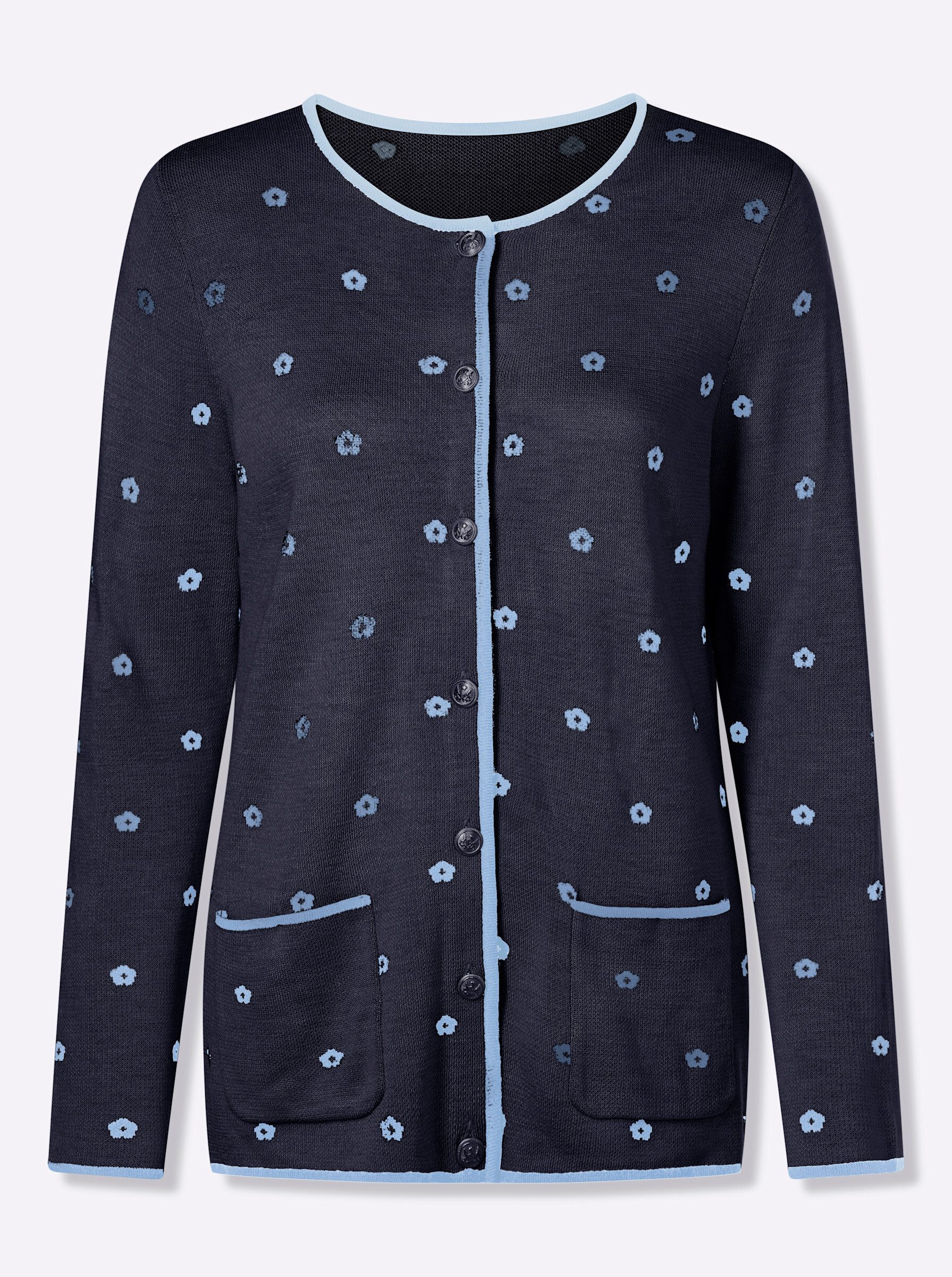 Sieh an! Strickjacke Strickjacke Langarm Jacquard günstig online kaufen